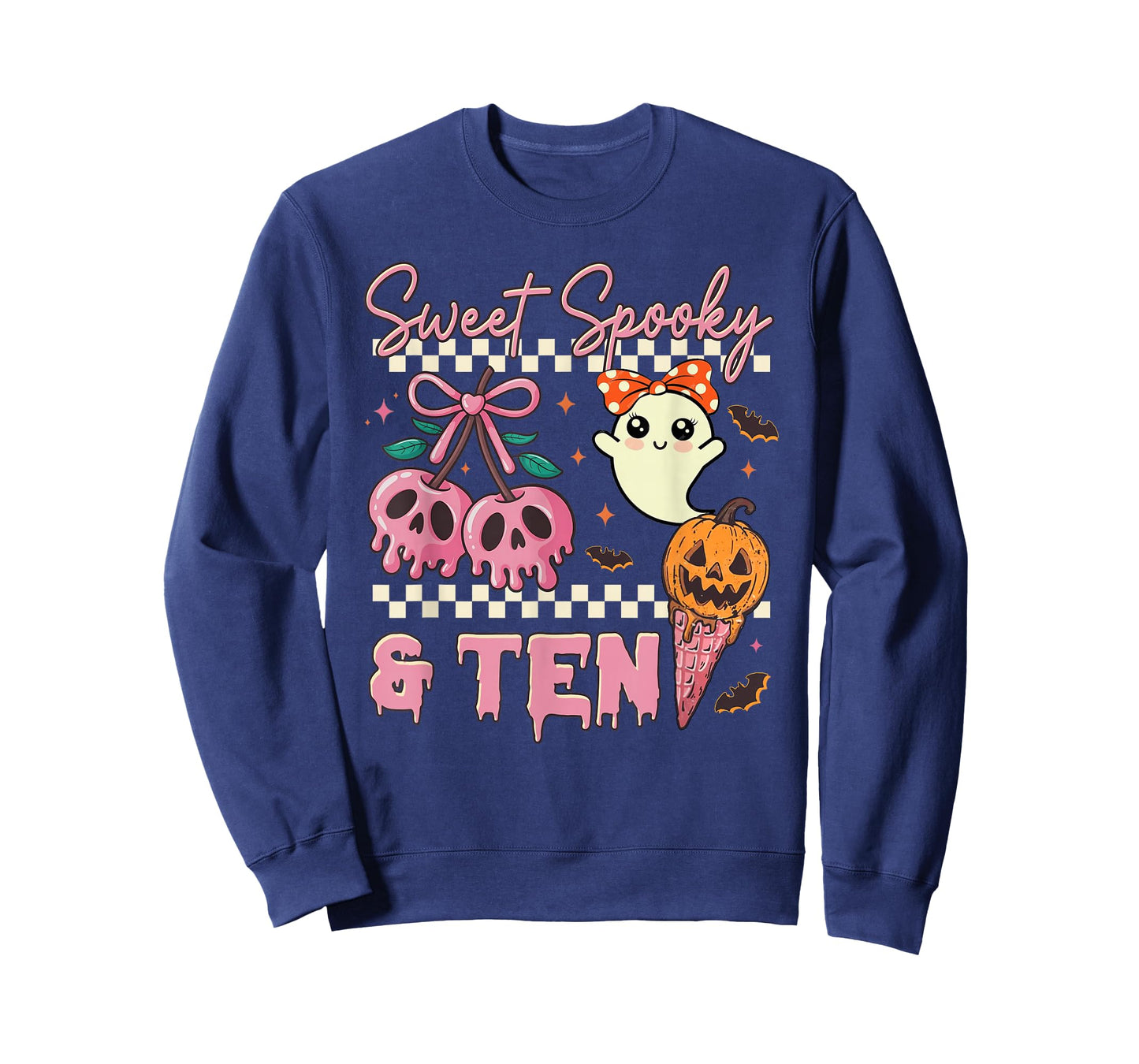 Sweet Spooky and Ten Cute Ghost 10th Birthday Halloween T-Shirt