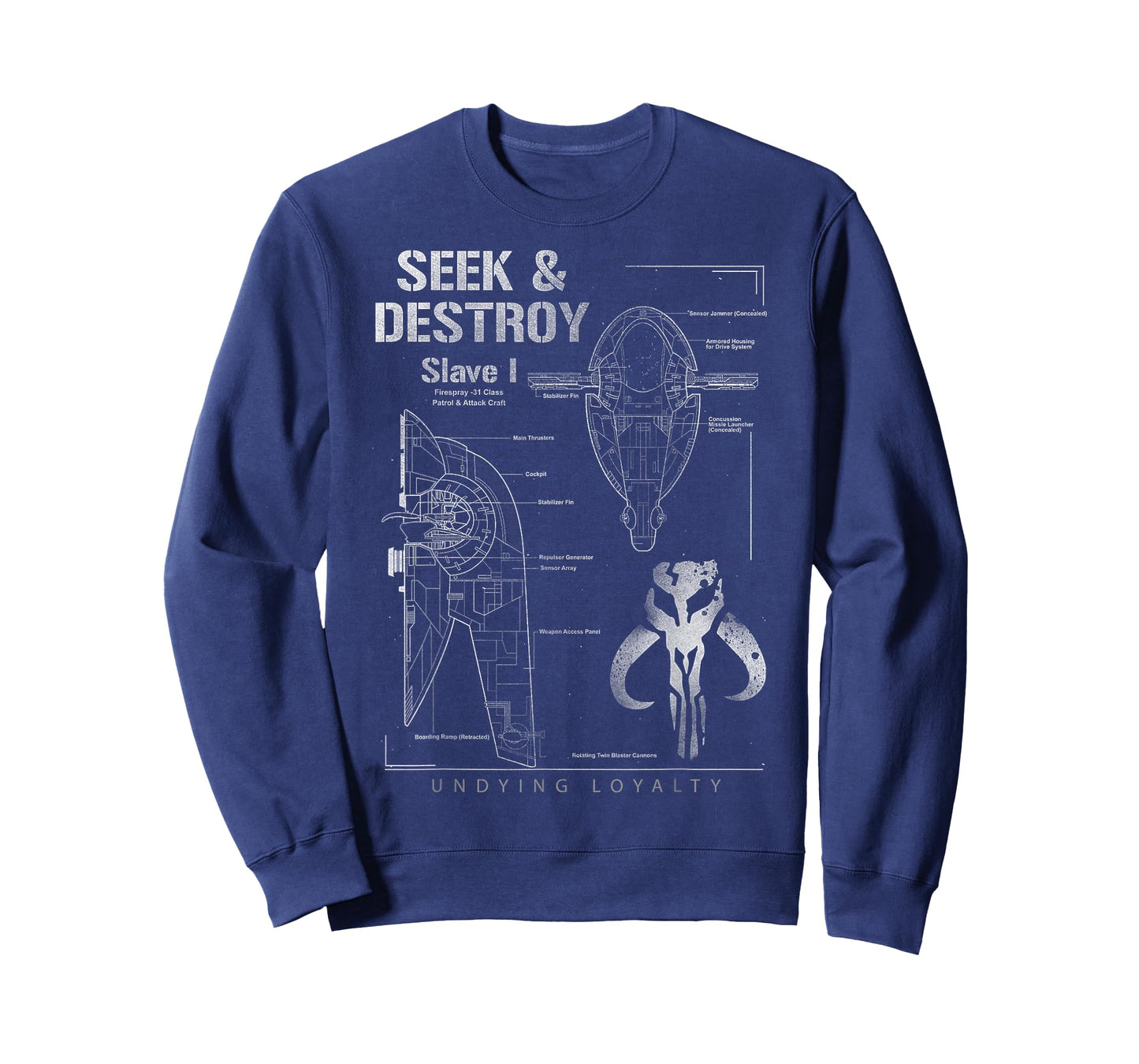 Star Wars Boba Slave I Ship Seek & Destroy Schematic T-Shirt T-Shirt