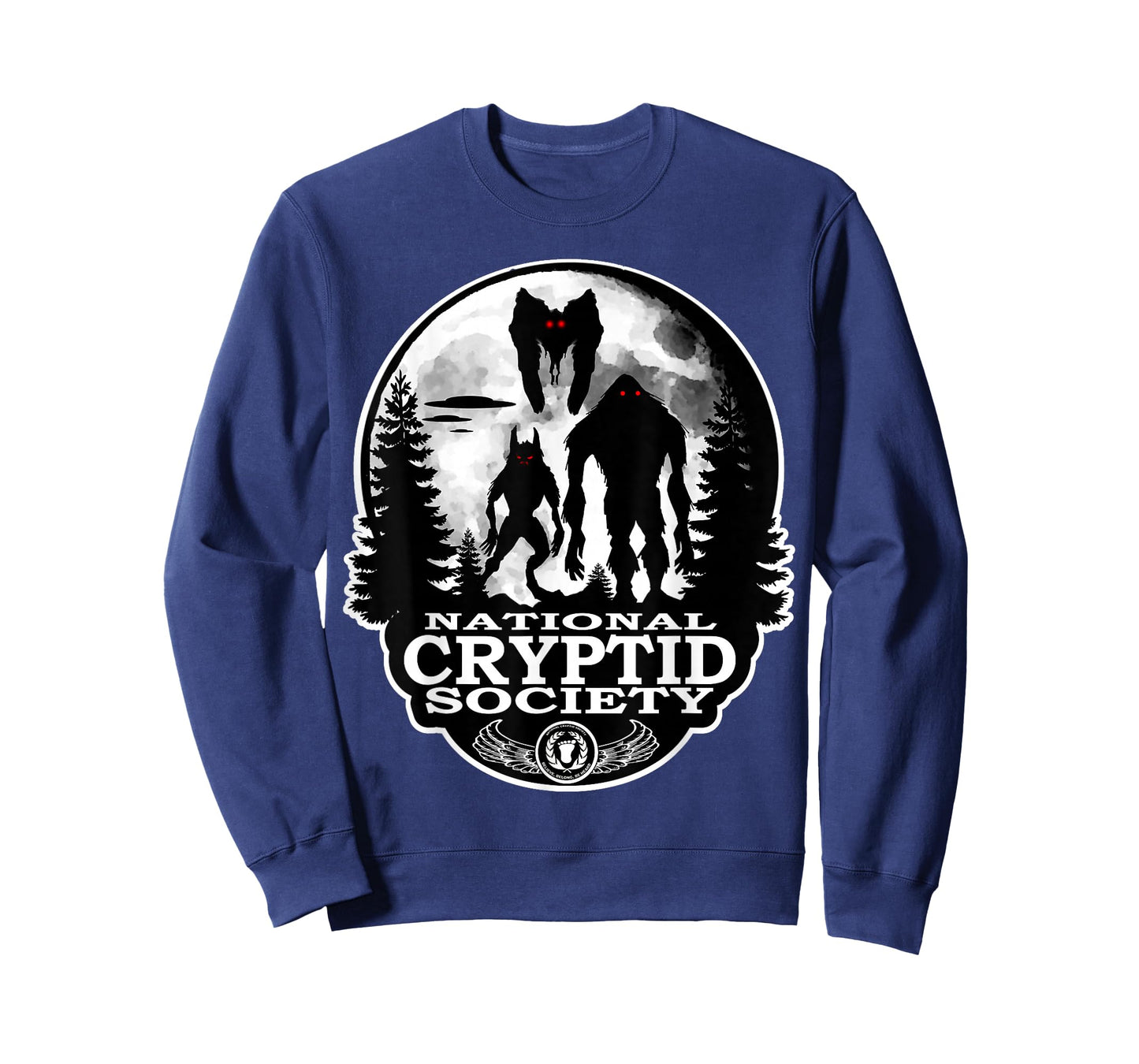 Bigfoot Dogman Mothman UFO; National Cryptid Society Logo T-Shirt