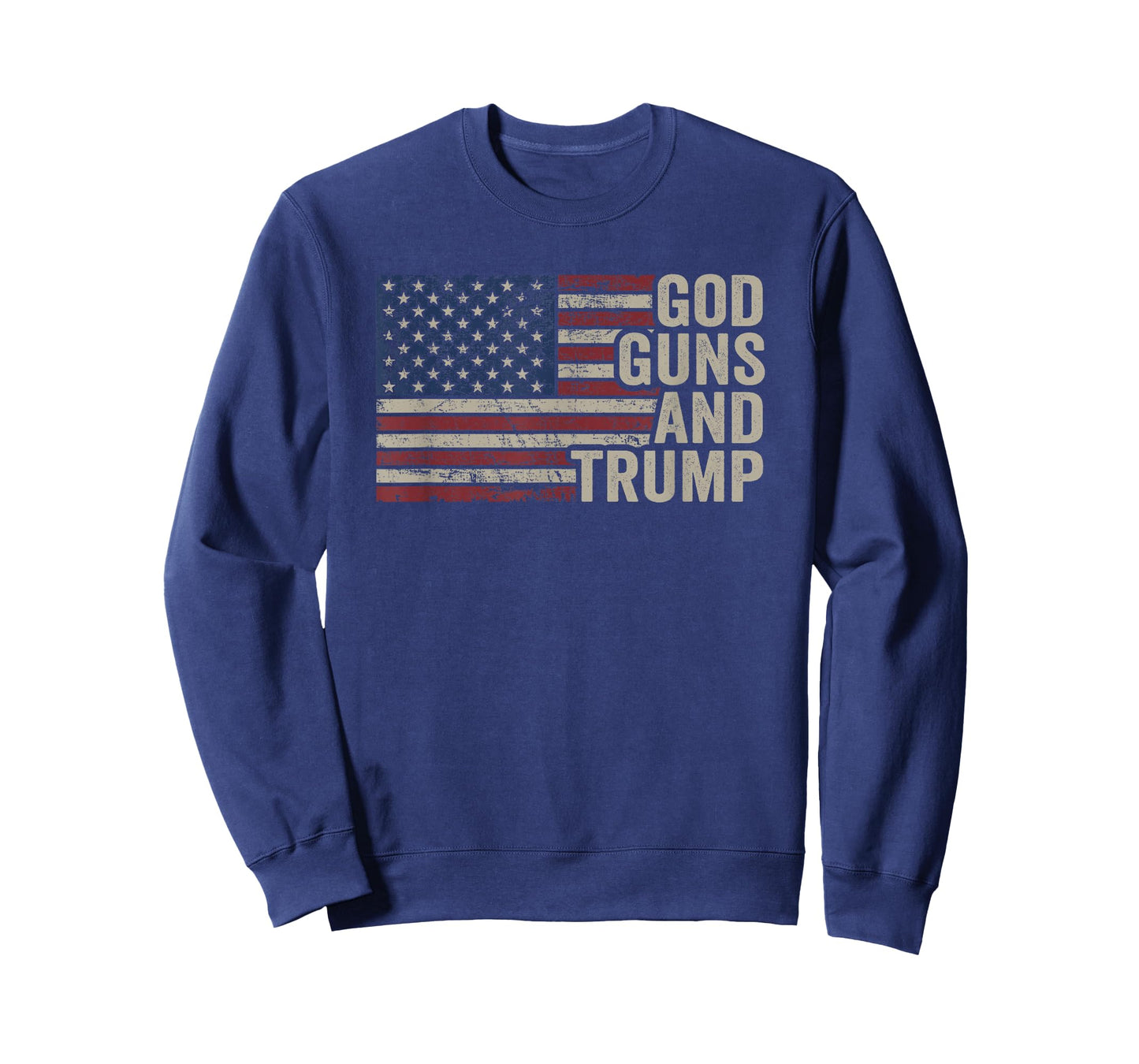 God Guns and Trump - Pro God Gun Funny Republican USA Flag T-Shirt