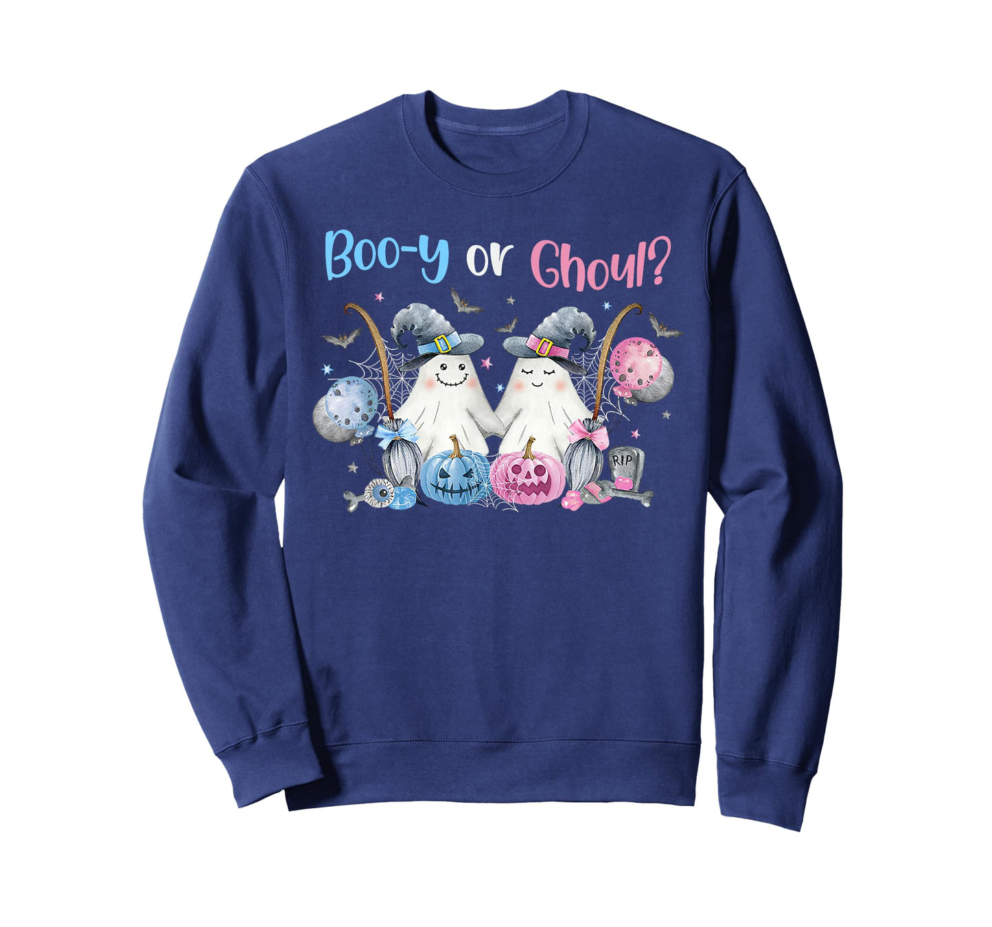 Cute Spooky Witch Ghost Boo-y or Ghoul Gender Reveal T-Shirt