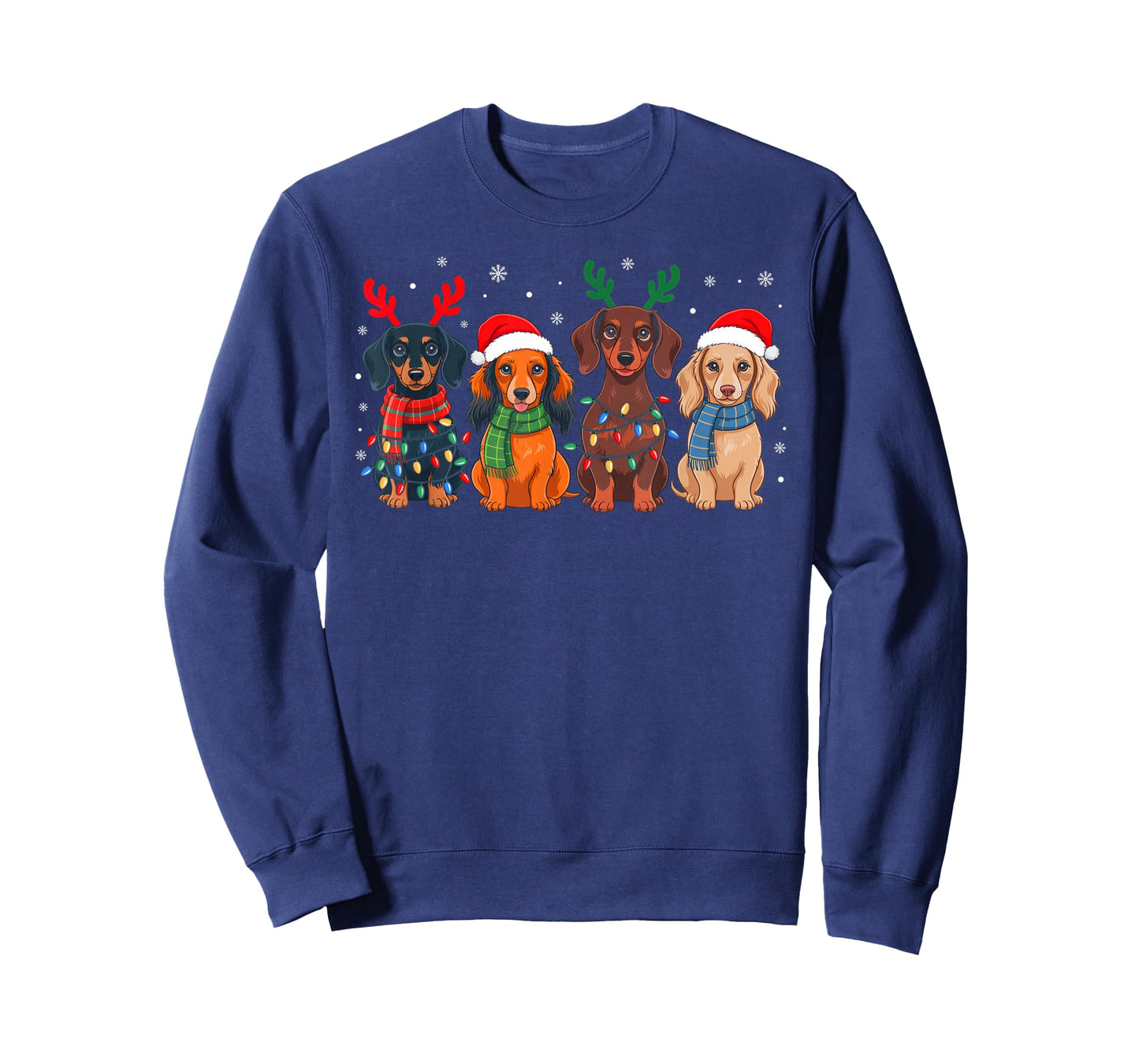 Dachshund Christmas Santa Reindeer Xmas Pajamas Dog Lover T-Shirt