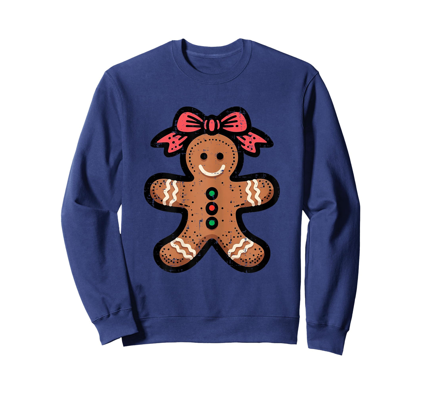Christmas Gingerbread Girl Ribbon Cute Xmas Girls Kids Women T-Shirt