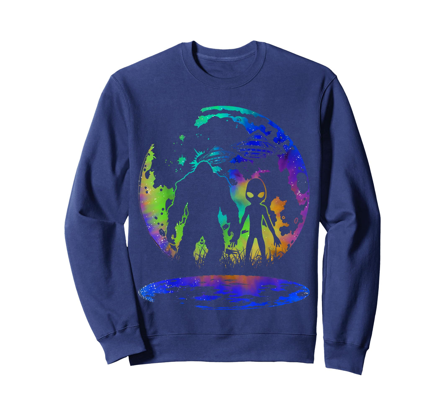 Alien And Bigfoot Moon Sasquatch Belive UFO Extraterrestrial T-Shirt