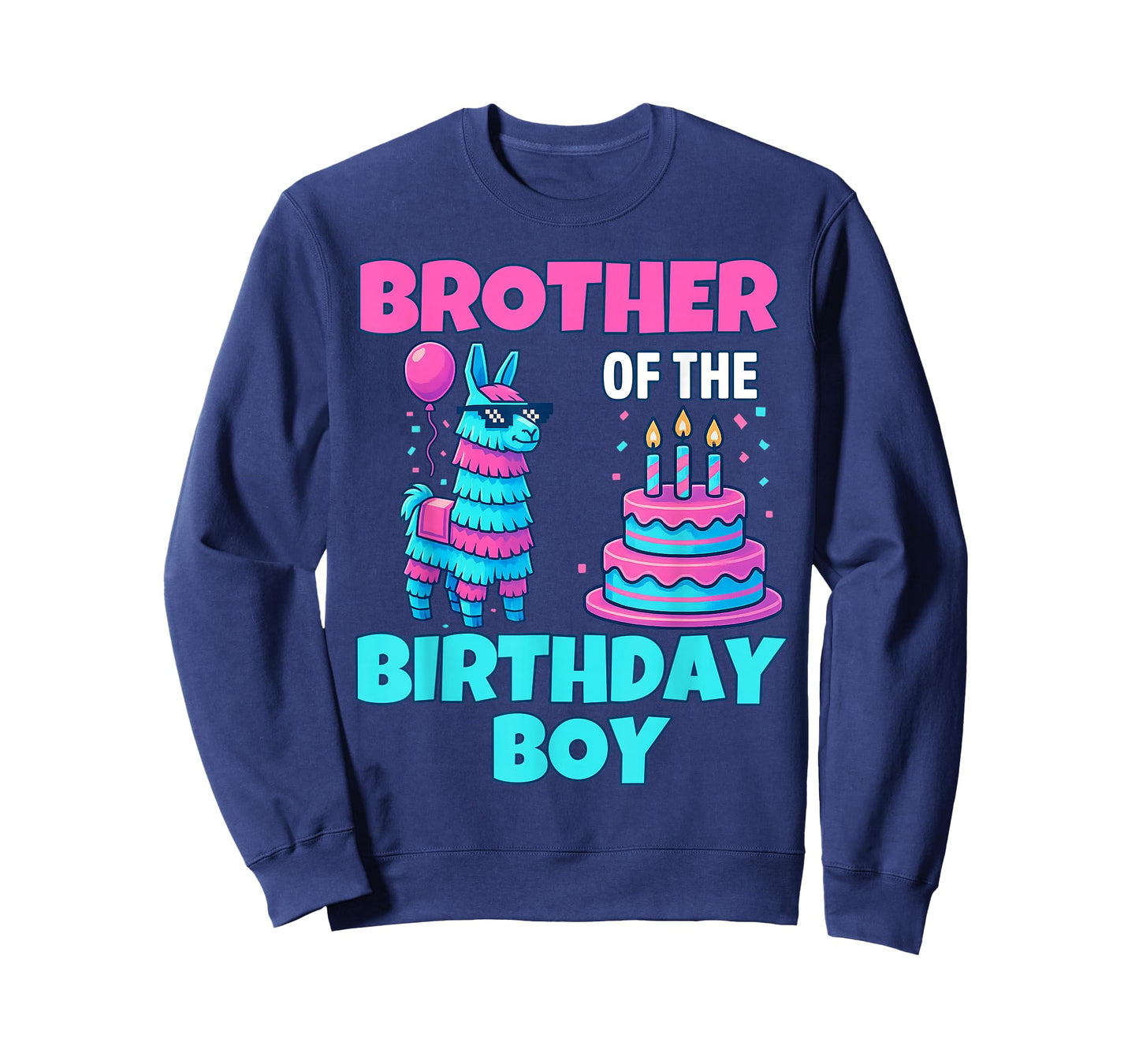 Brother Birthday Boy Llama Pinata Party family mathing men T-Shirt