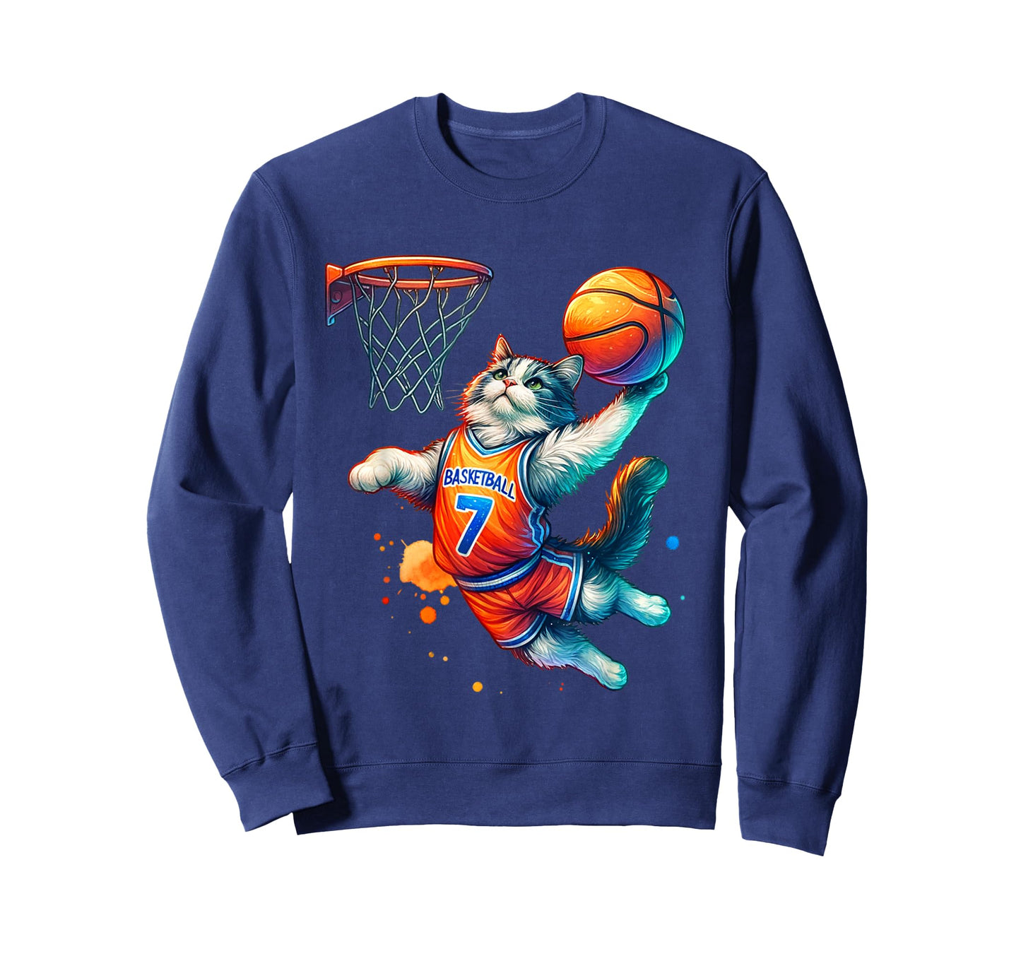 Cat Basketball Youth Player Hoop Slam Design Cat lovers T-Shirt