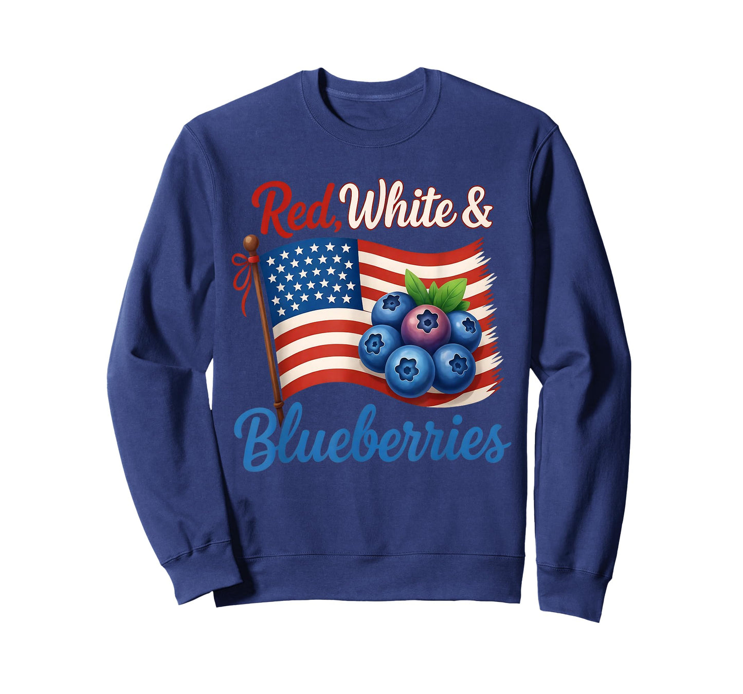 Red White Blueberries Funny Patriotic USA Flag Vintage T-Shirt