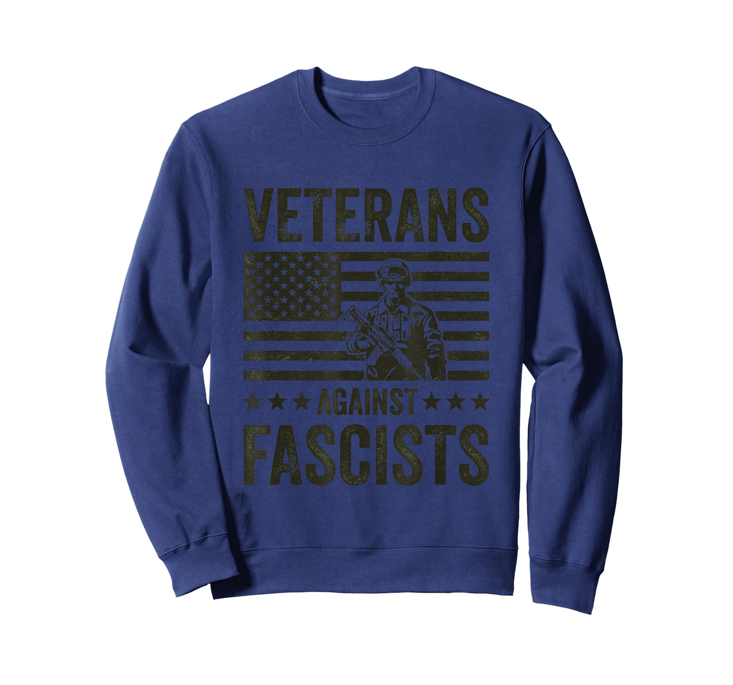Veterans Against Fascists Vintage Patriotic Soldier US Army T-Shirt