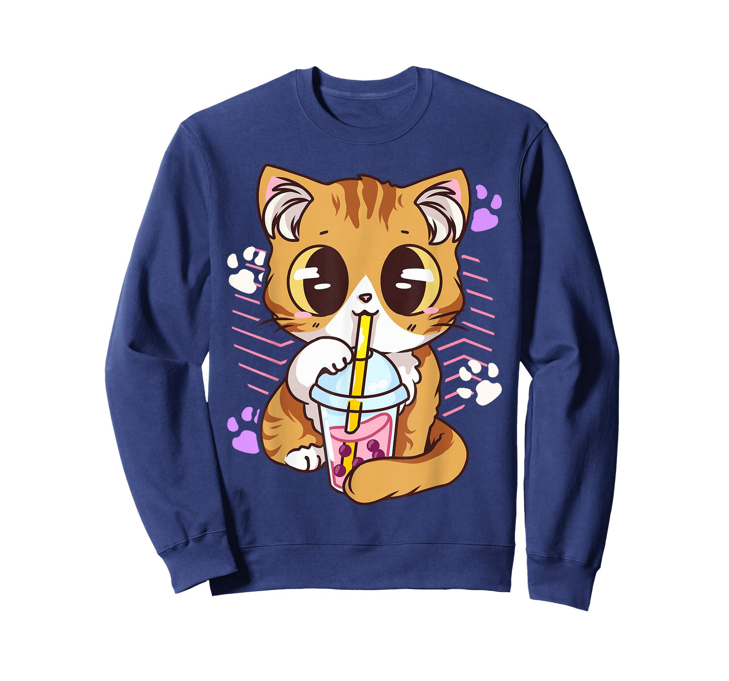 Cute Kawaii Cat Boba Bubble Milk Tea Anime Neko Kitten T-Shirt