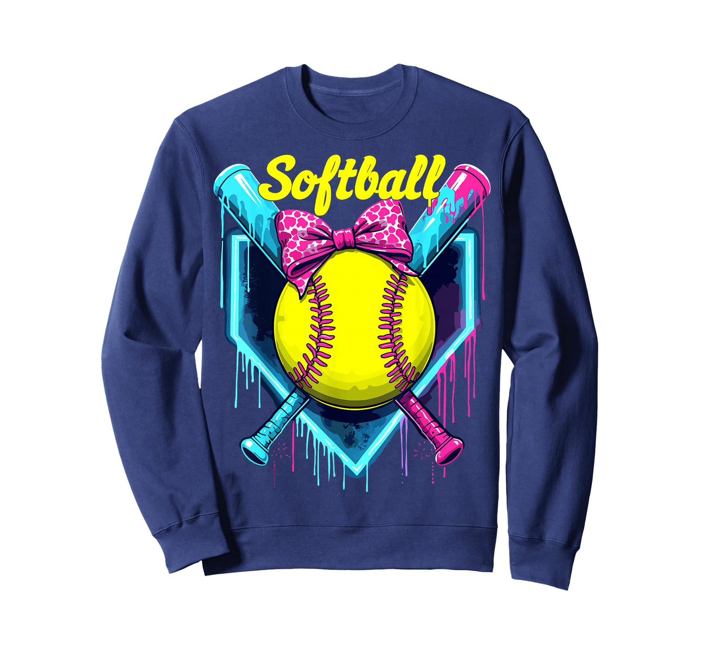 Softball Player Ice Cream Softball Drip T-Shirt
