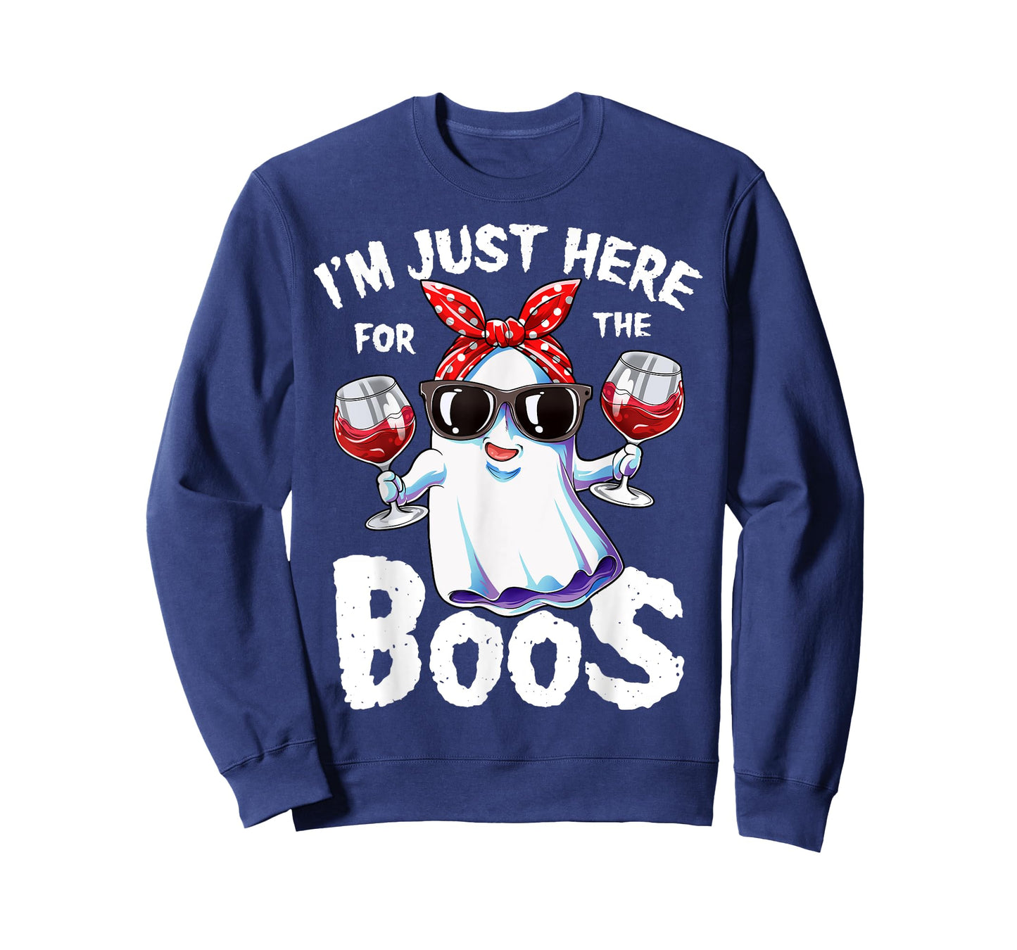 I'm Just Here For The Boos Halloween Women Ghost Cute Funny T-Shirt