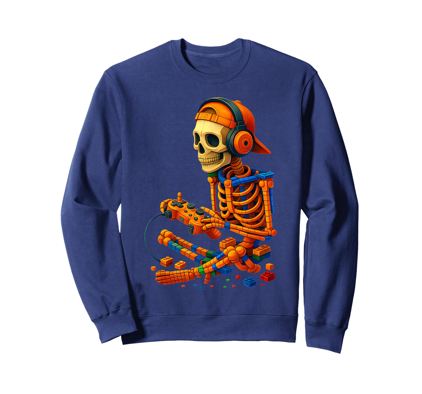 Halloween Skeleton Gamer Video Gaming Master Builder Boys T-Shirt