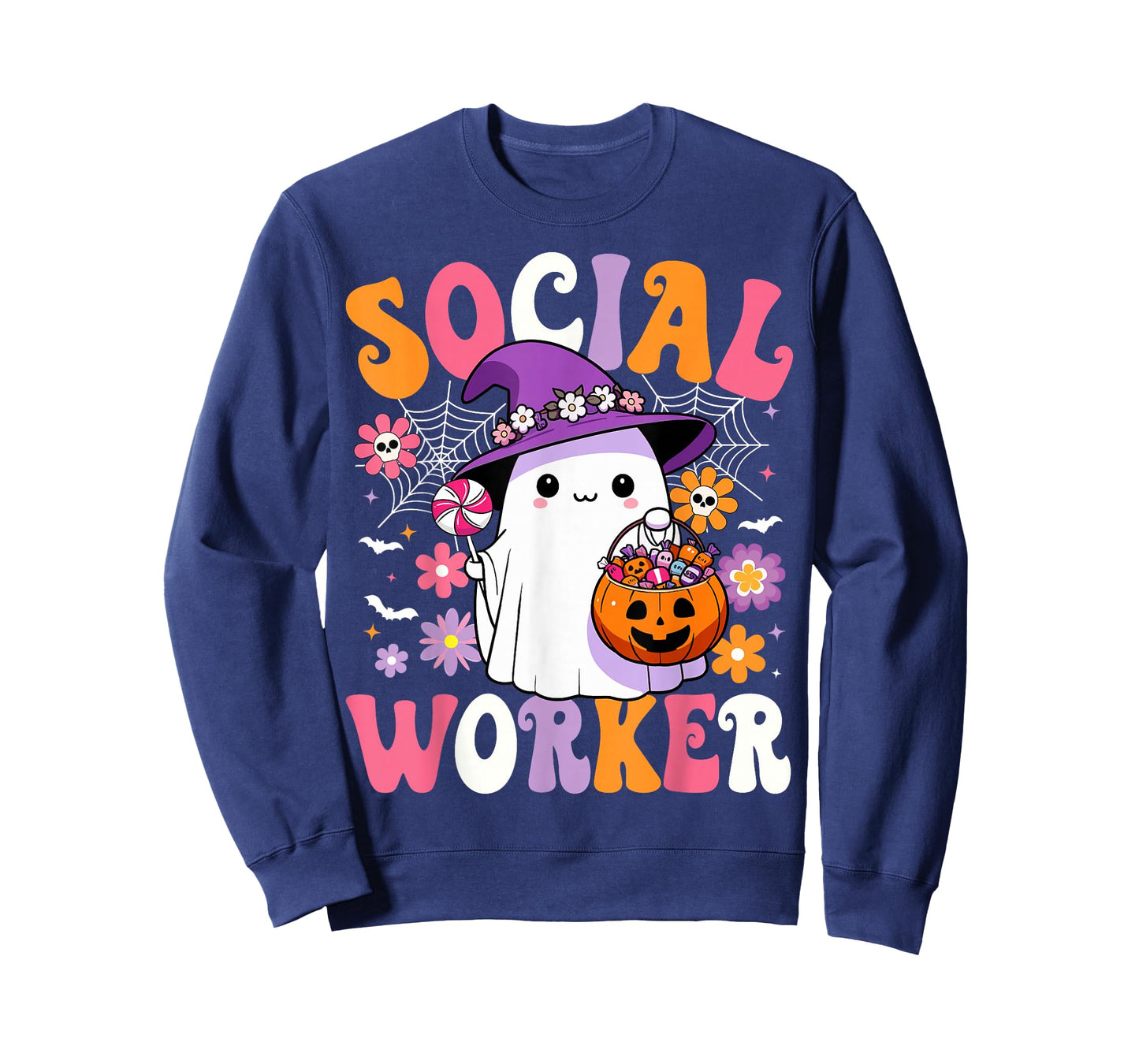 Halloween Social Worker Ghost Cute Social Worker Halloween T-Shirt