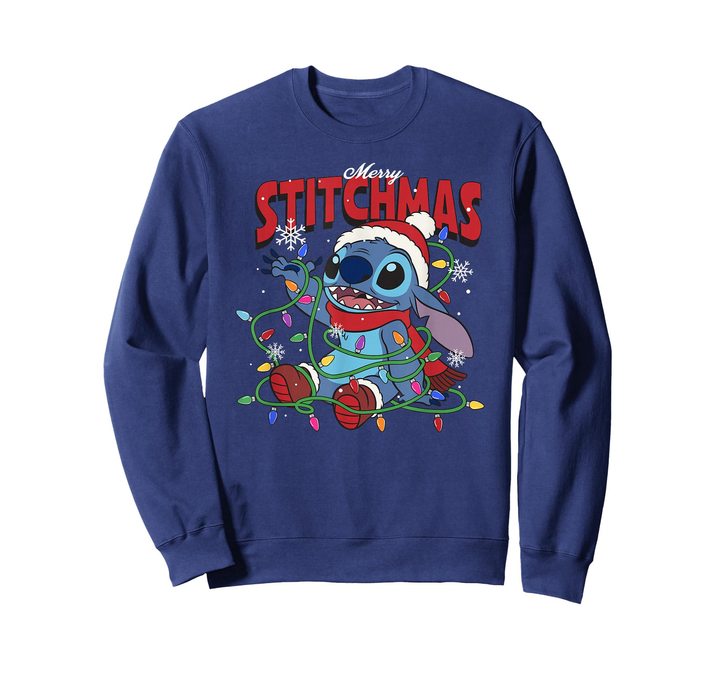 Disney Lilo & Stitch Merry Stitchmas Messy Christmas Lights T-Shirt