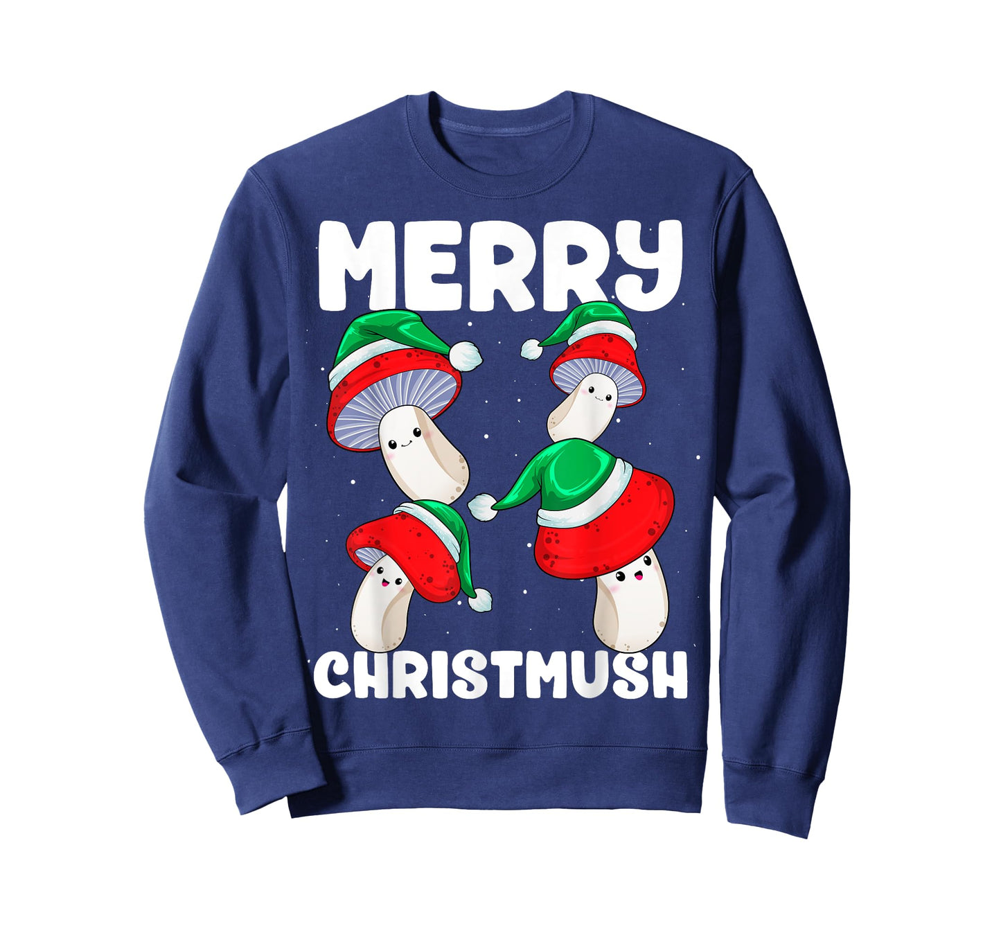 Christmas Mushrooms Merry Christmush Xmas Morels Santa Hat T-Shirt