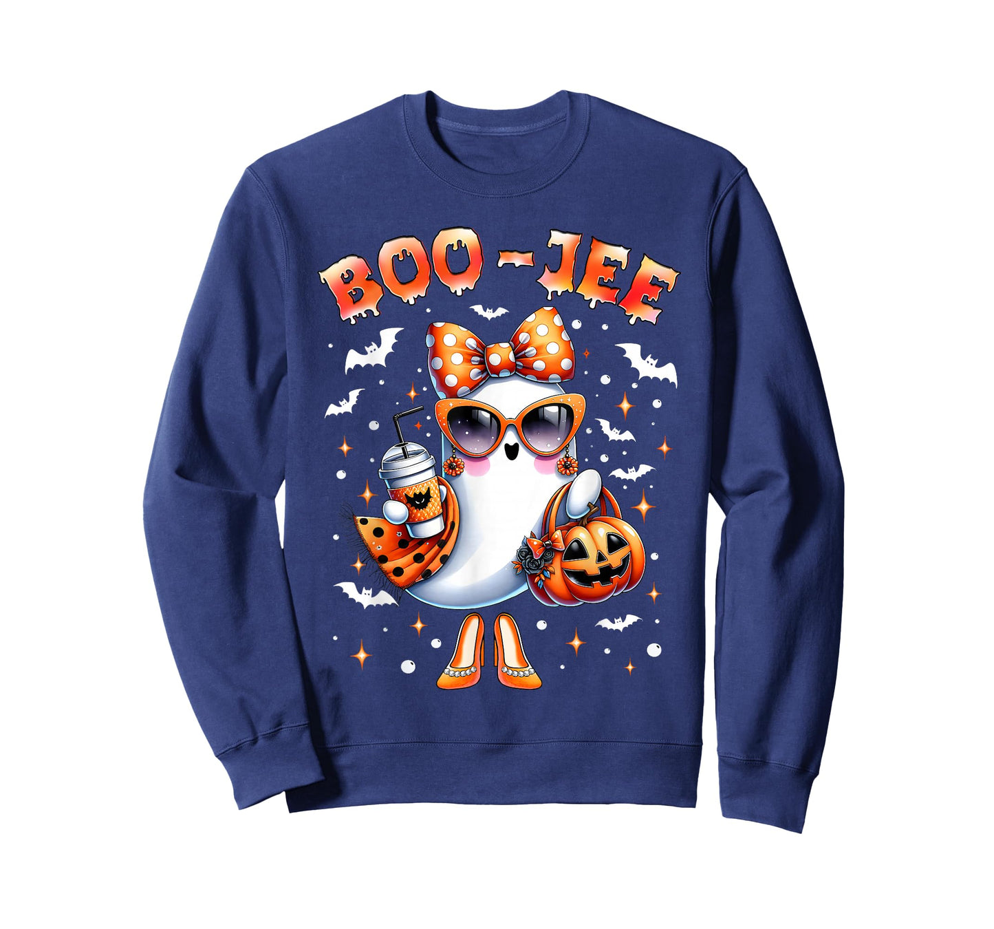 Boo-Jee Funny Ghost Coffee Jack O Lantern Happy Halloween T-Shirt