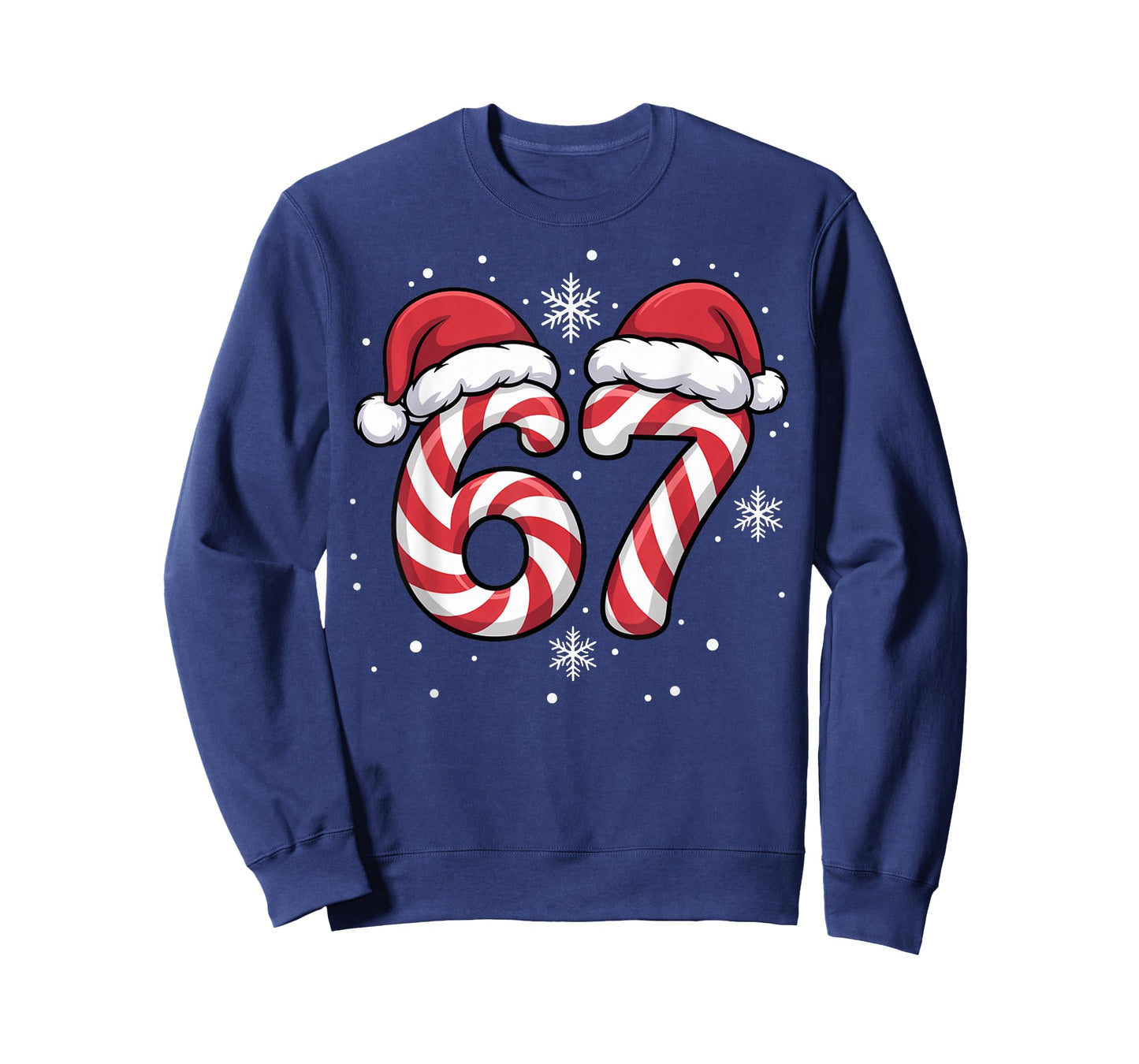 Viral 67 Candy Canes Santa Holiday Kids Humor Funny T-Shirt