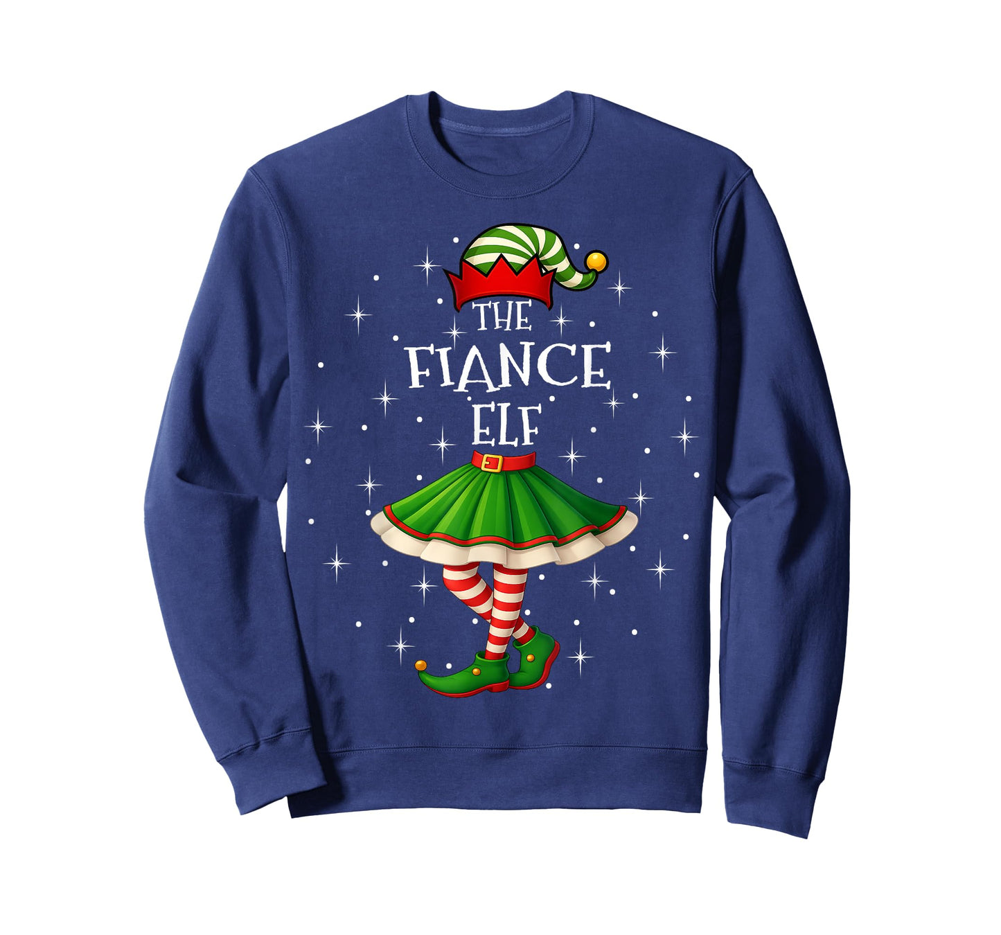 Fiance Elf Christmas Family Matching Women Girls Xmas Party T-Shirt