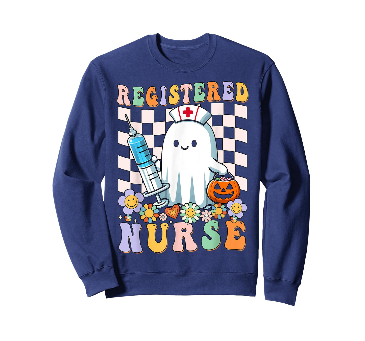 Registered Nurse Ghost RN Halloween Costume Stethoscope T-Shirt