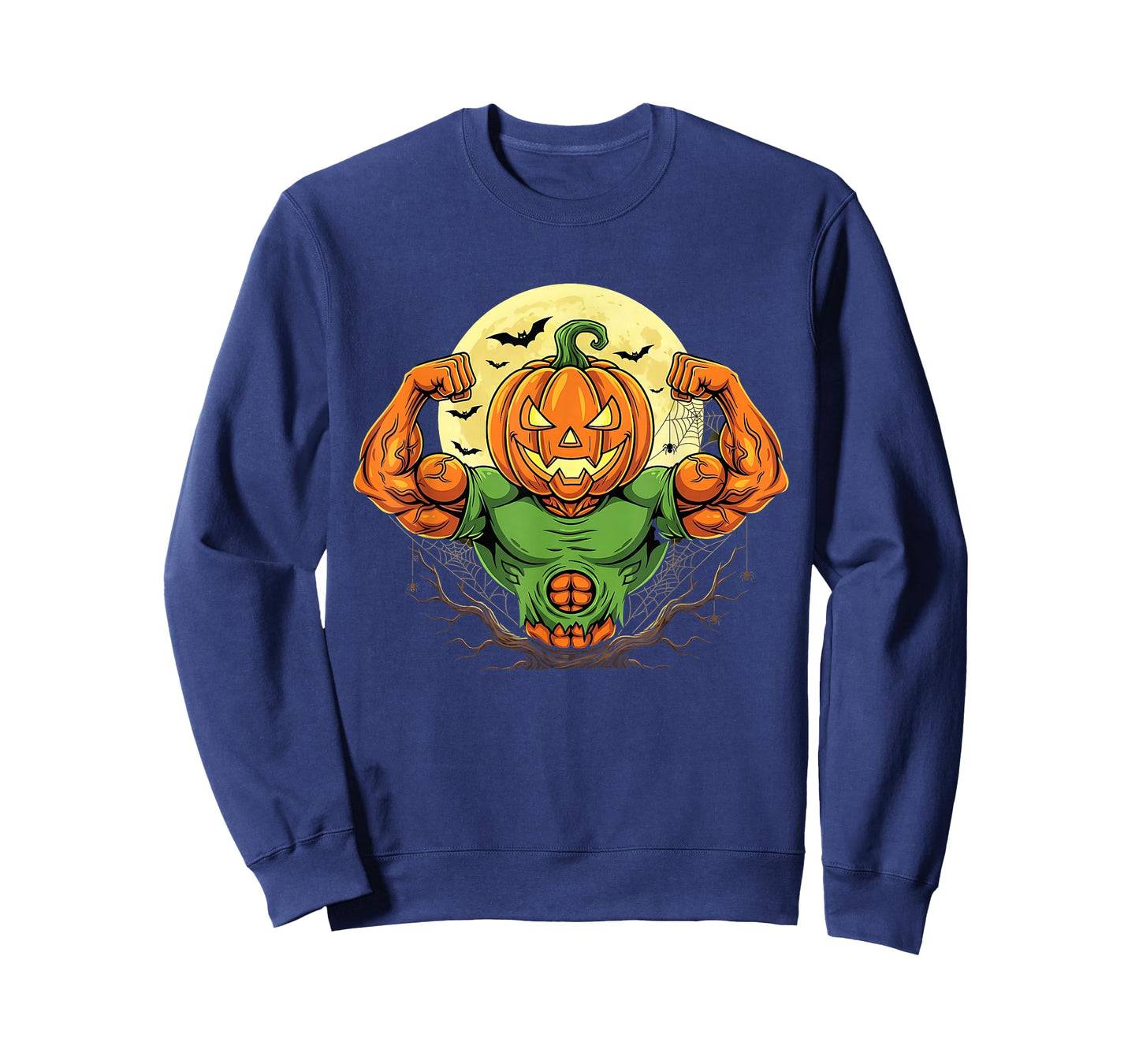 Jack O' Lantern Lifting Pumpkin Muscle Halloween Workout Gym T-Shirt
