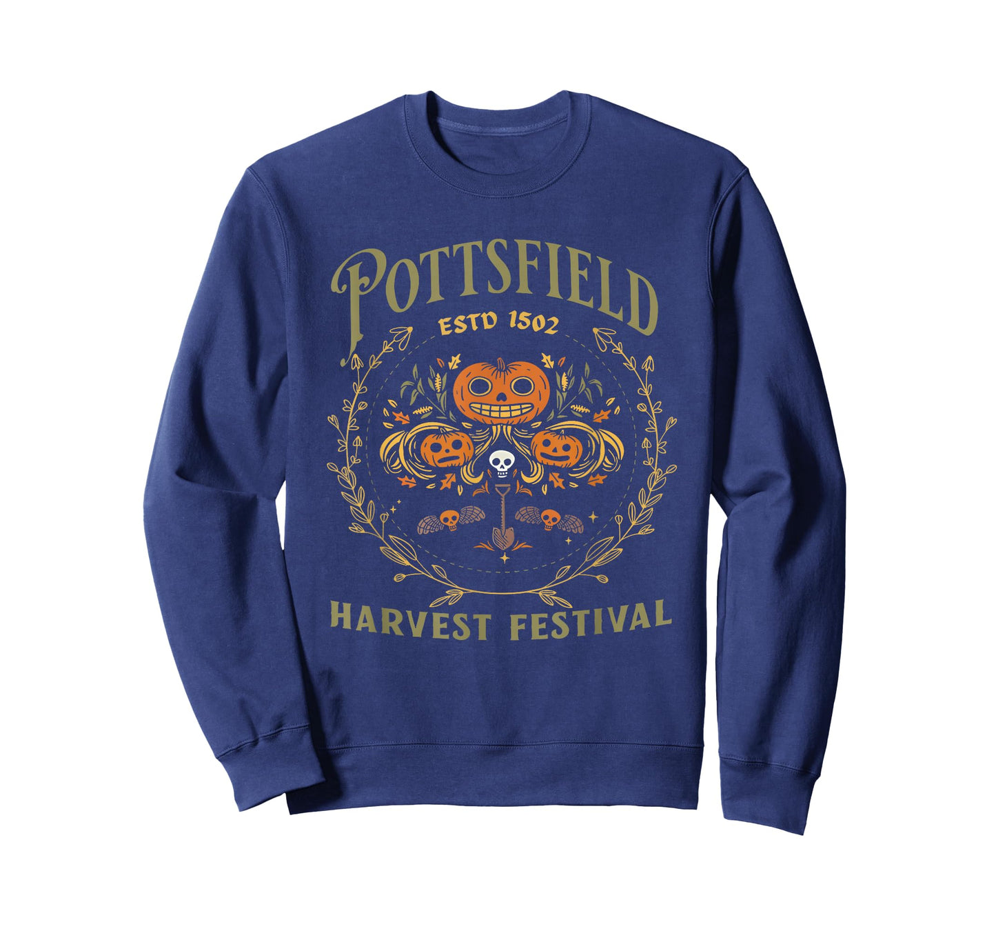 Pottsfield Harvest Festival Retro Vegetables T-Shirt - Black Halloween Unisex-Adults Short Sleeve Crew Neck T-Shirt - Small