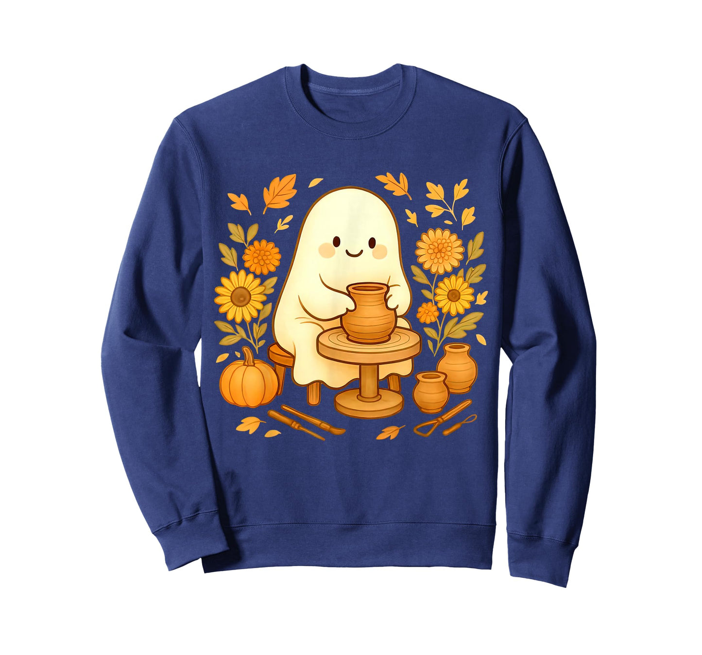 Halloween Ghost Pottery Fall Ceramic Artist Pumpkins Autumn T-Shirt