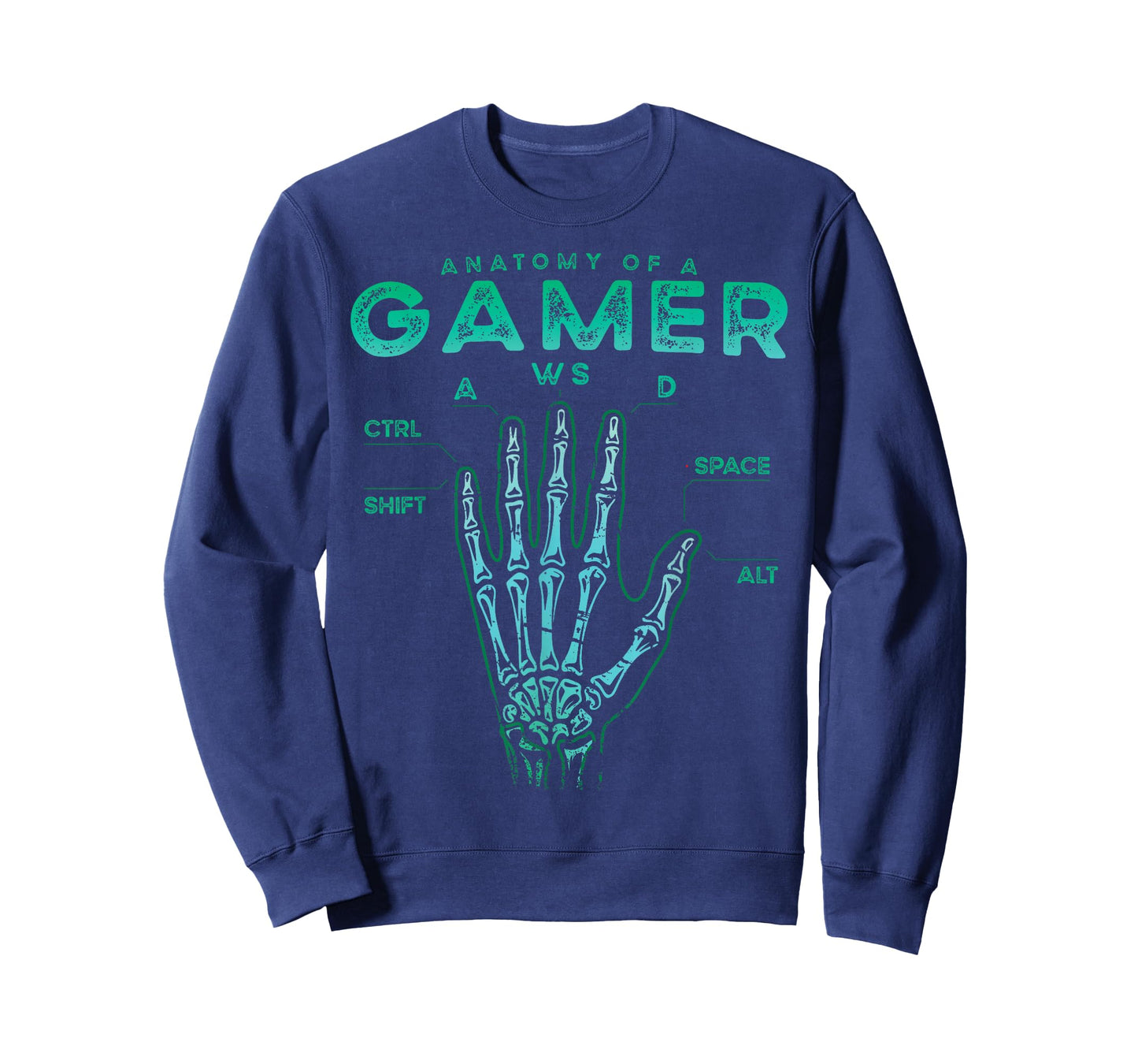 Gamer Anatomy Shirt Skeleton Hand Gaming Video Game T-Shirt