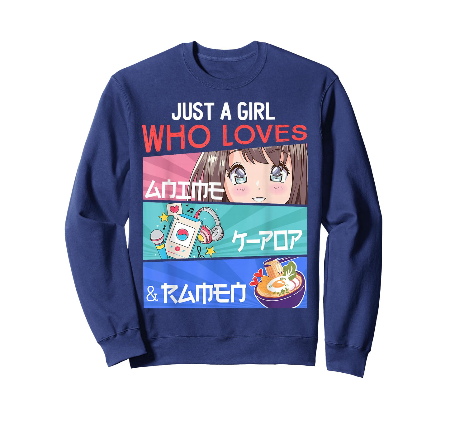 Just A Girl Who Loves Anime K-Pop Ramen KPop Lover Kawaii T-Shirt