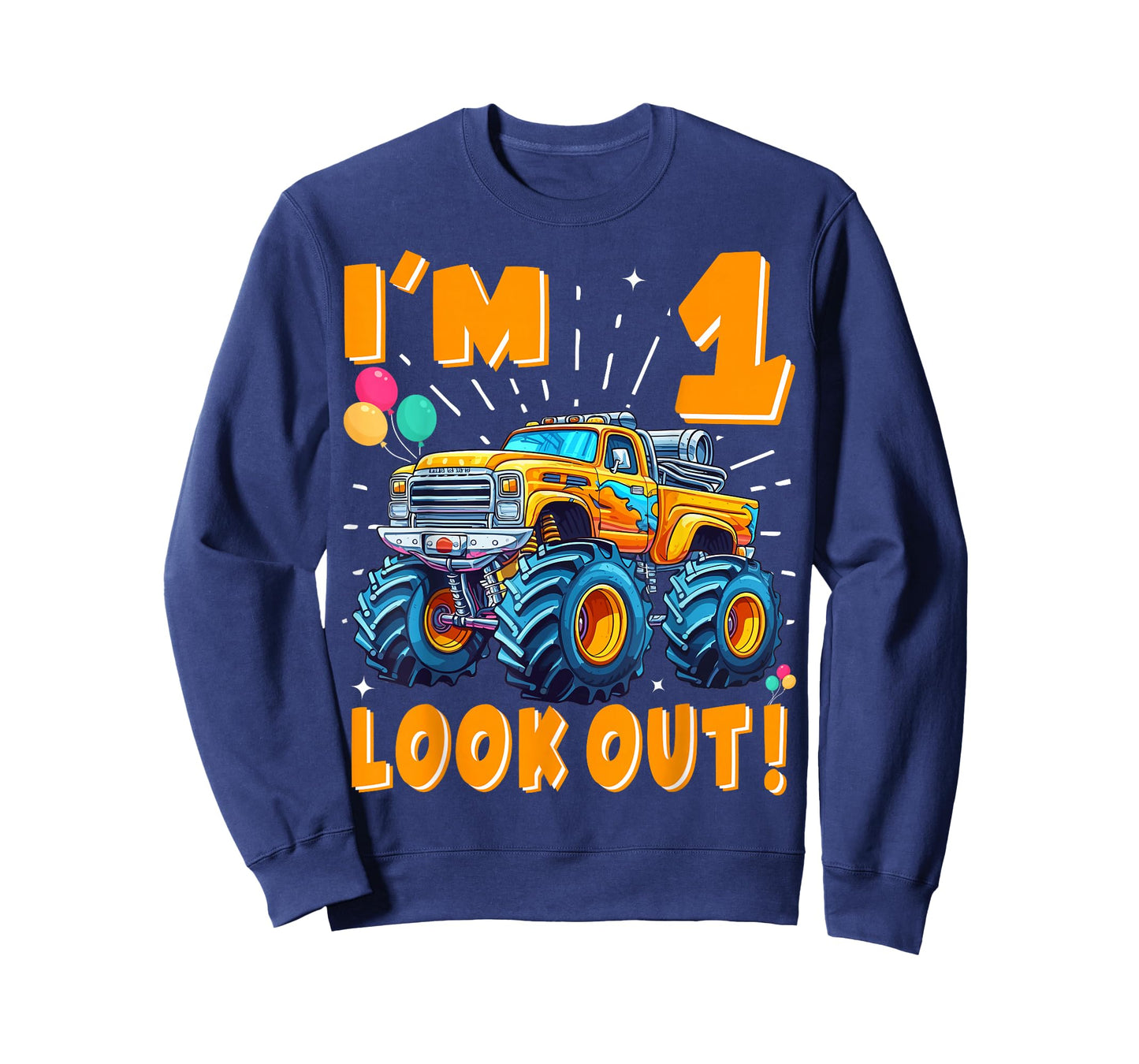 One 1st Birthday Boy Monster Truck Car 1 Year Old T-Shirt