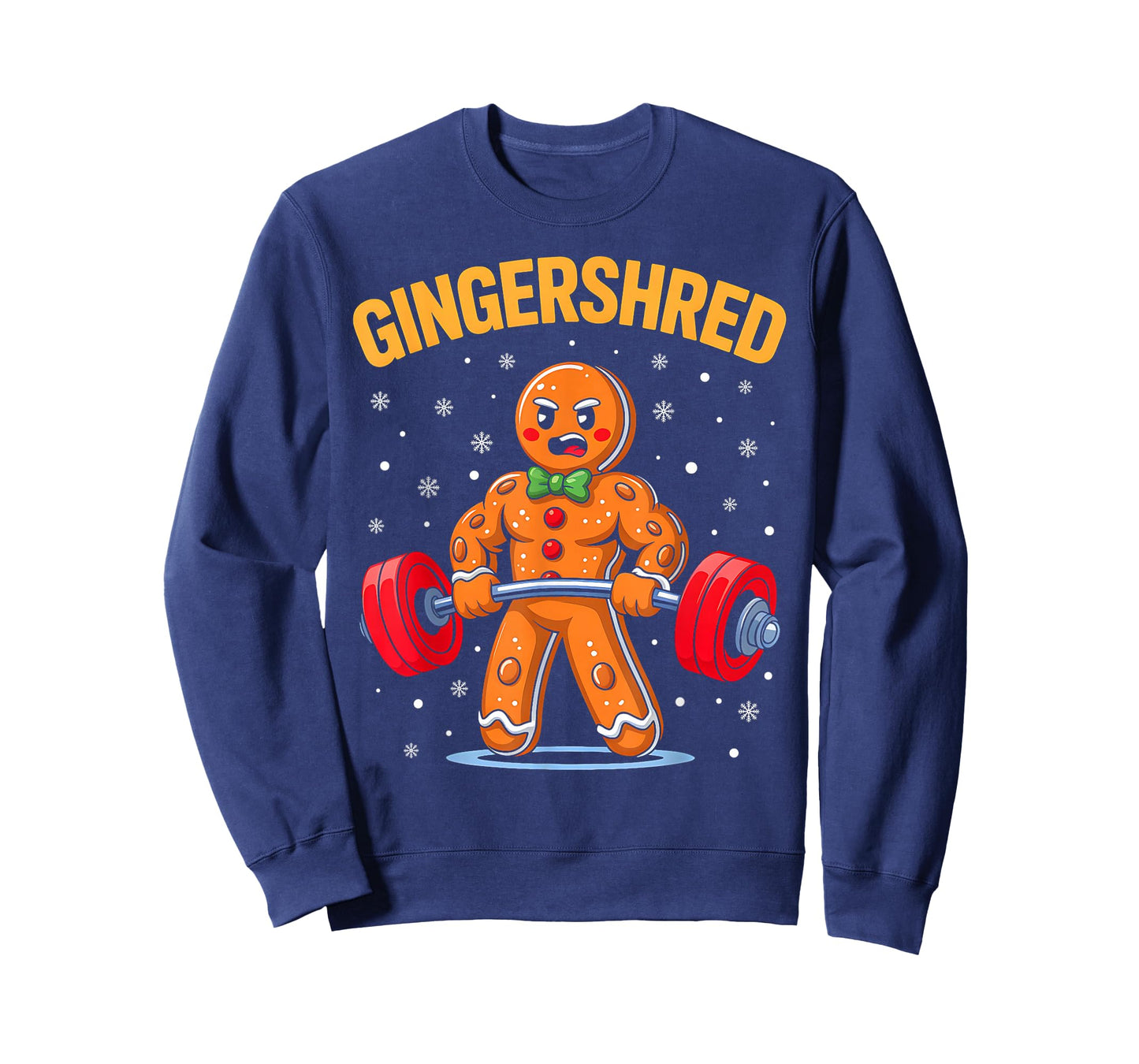 Funny Christmas Gingerbread Man Gym Bodybuilding Gingershred T-Shirt