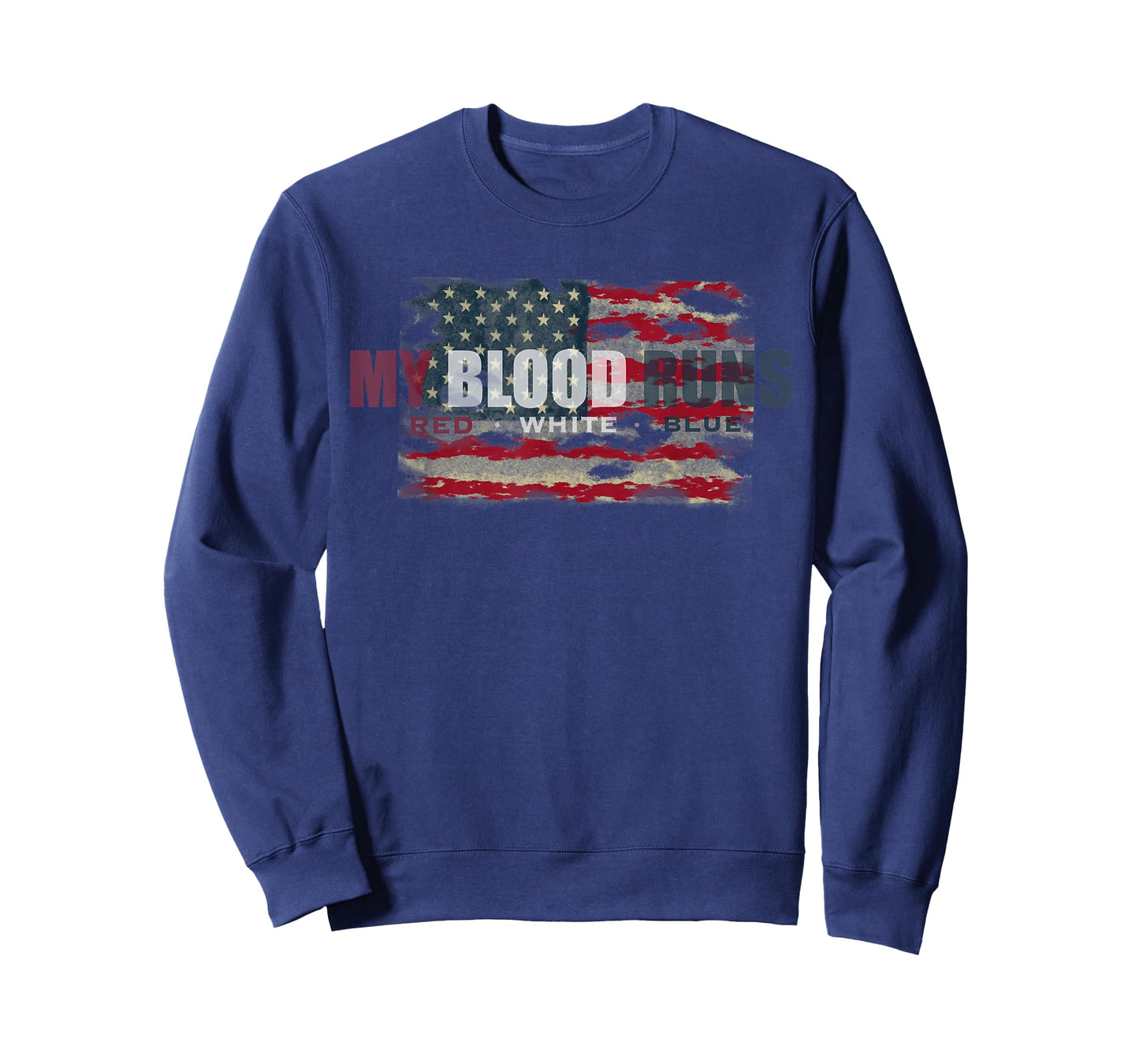Fourth of July My Blood Runs Red White & Blue American Flag T-Shirt