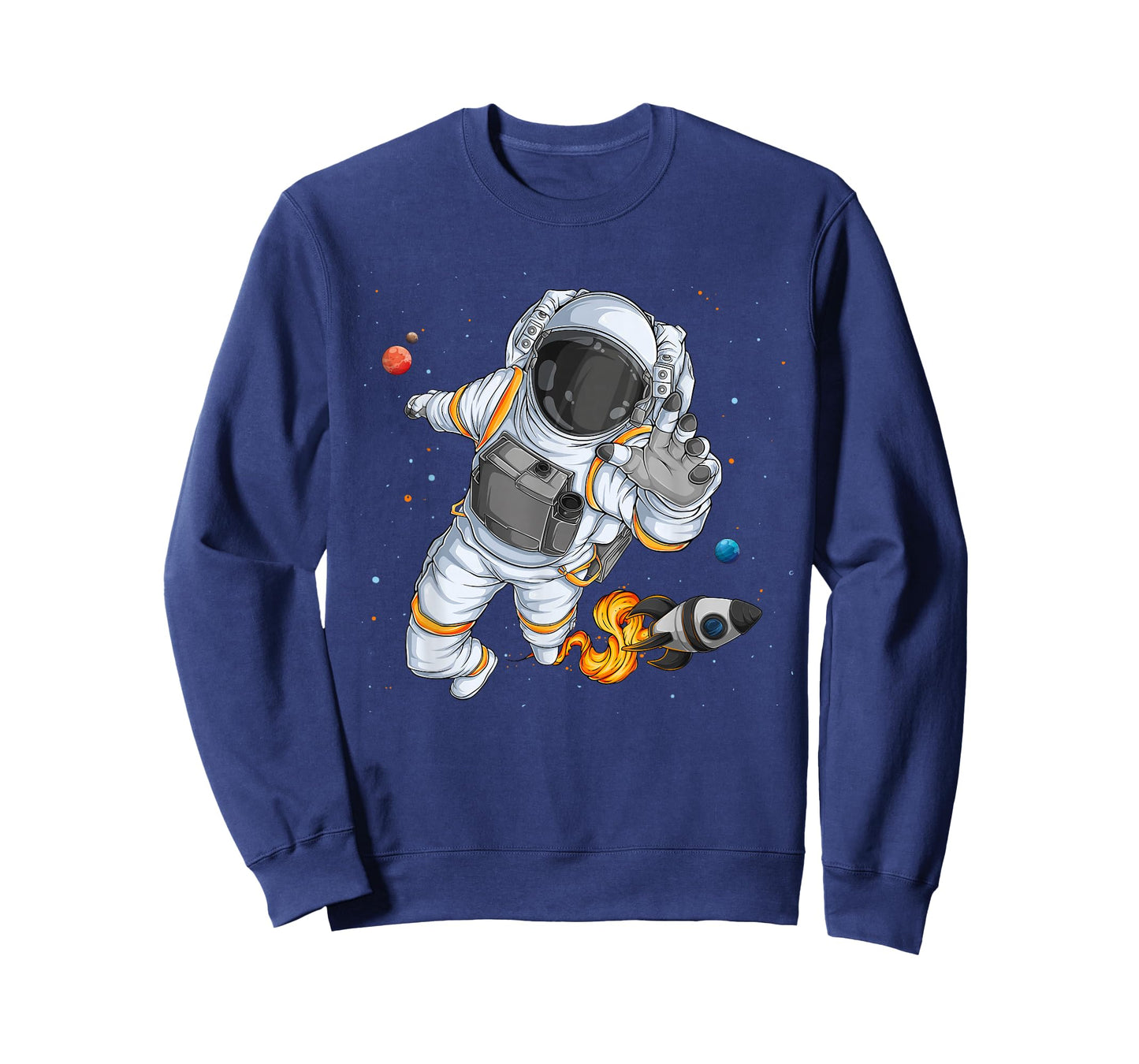 Flying Astronaut With Rocketship Outer Space T-Shirt