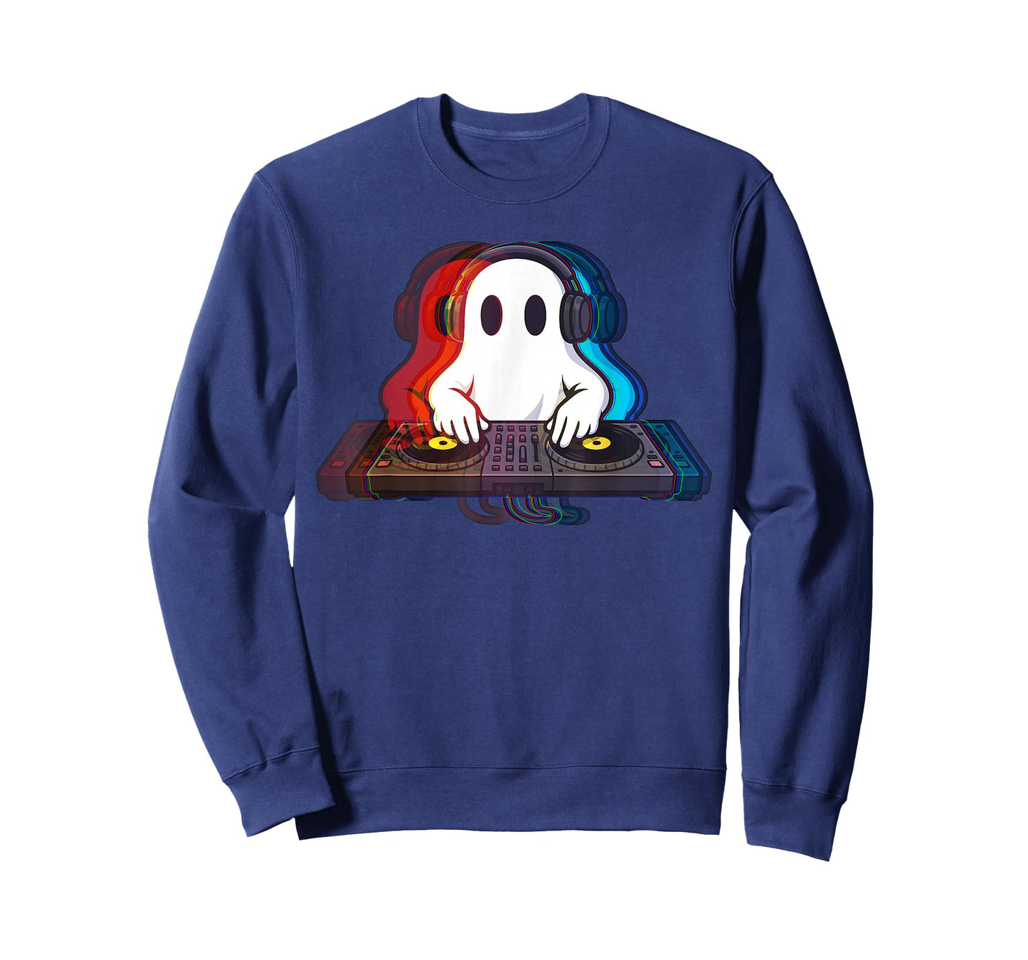 House Music Ghost Optical Illusion Boo EDM Halloween DJ Men T-Shirt