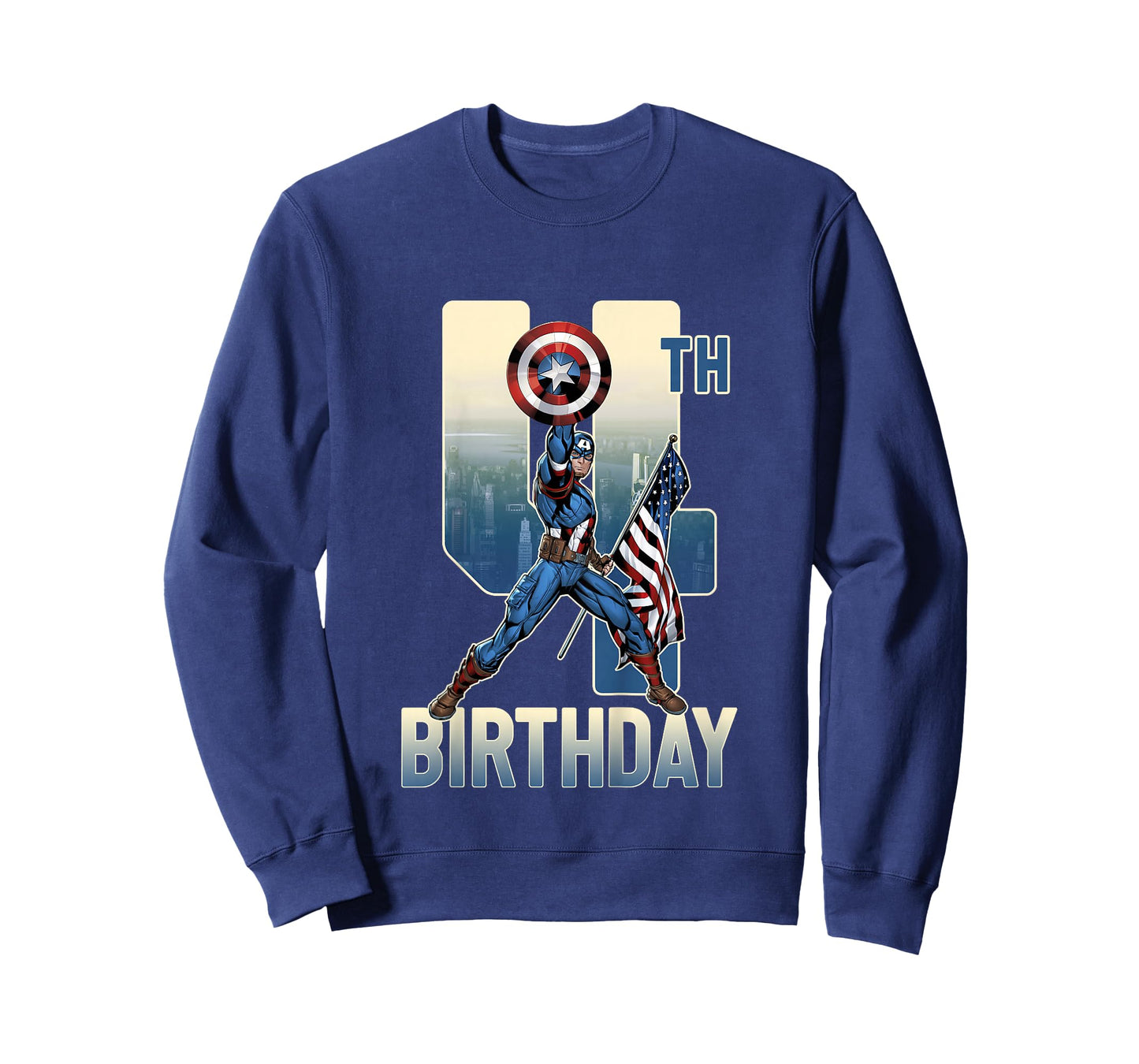 Kids Marvel Avengers Classic Captain America Epic 4th Birthday T-Shirt