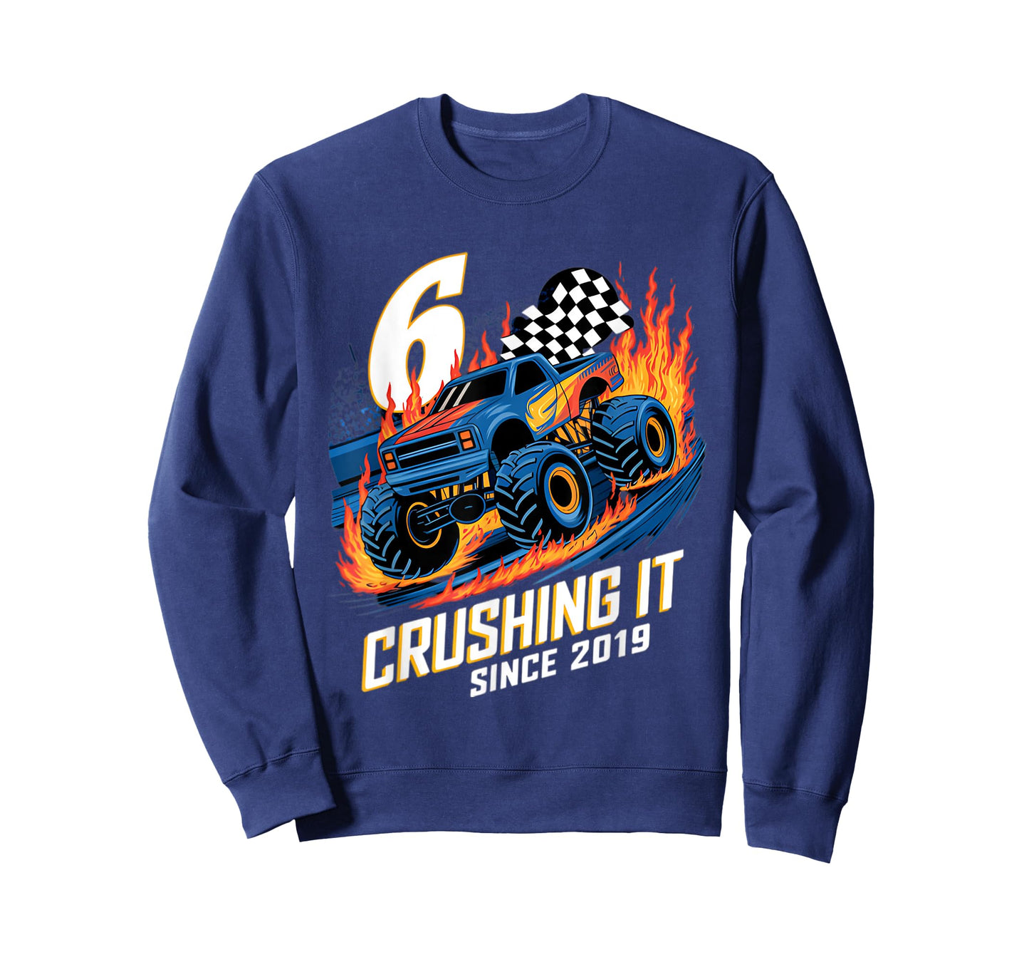Crushing It Since 2019 6th Birthday Kids Monster Truck T-Shirt
