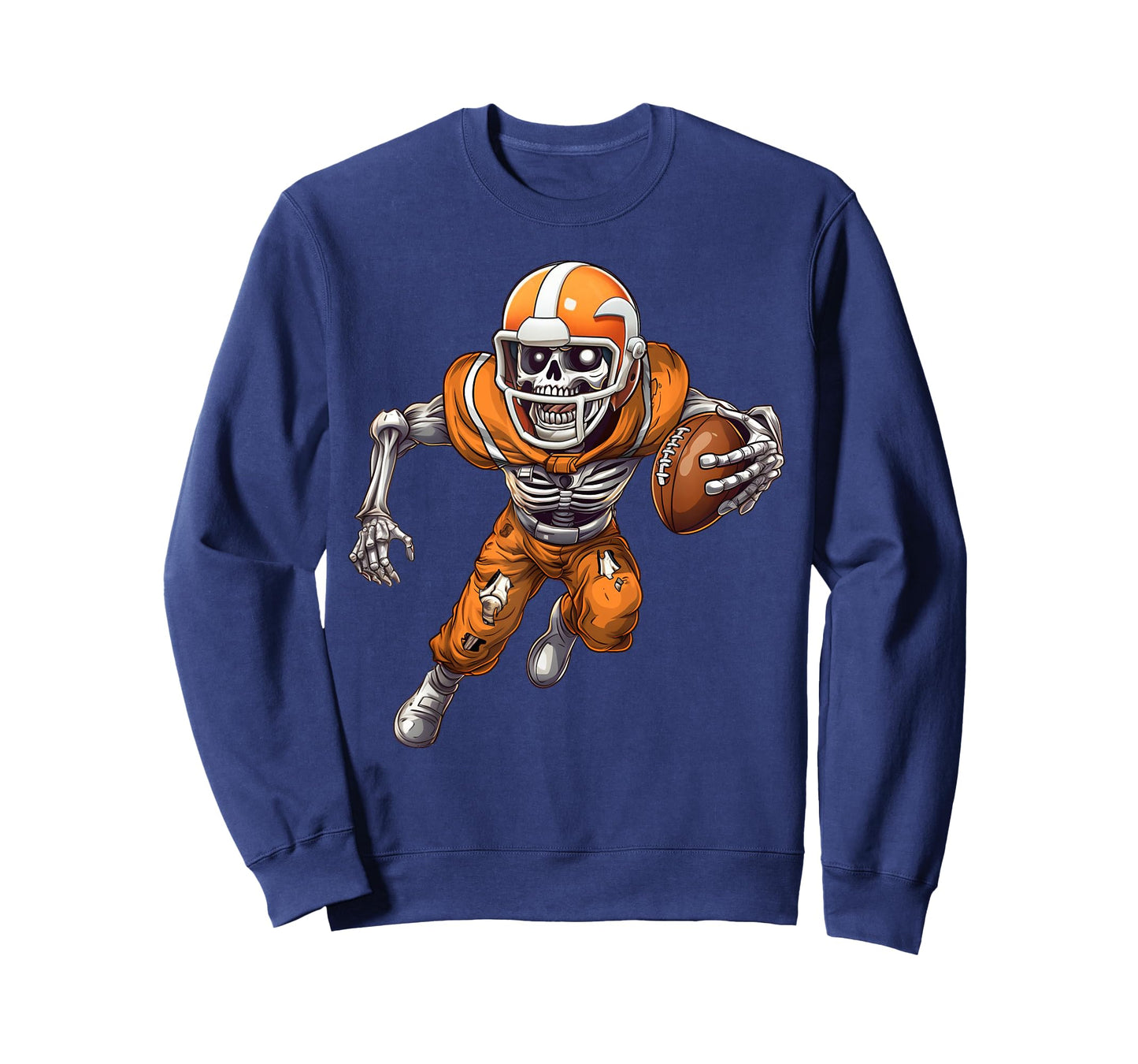 Funny Halloween Shirts Men Boys Skeleton Playing Football T-Shirt