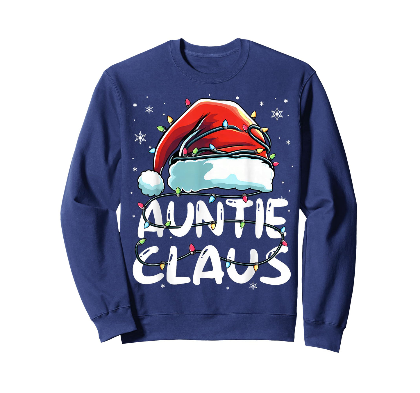 Auntie Claus Christmas Lights Matching Family Xmas Pajama T-Shirt