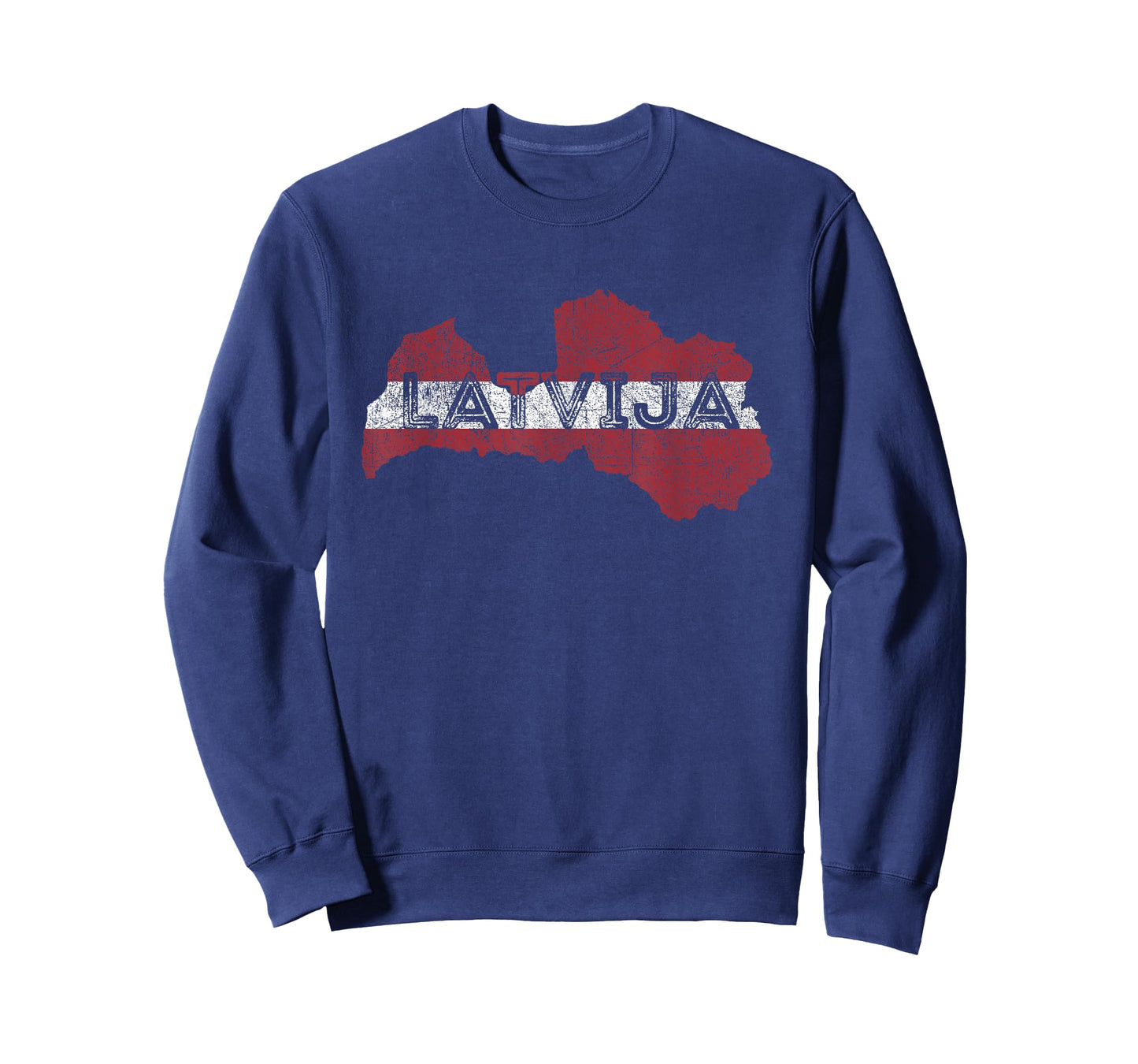 Latvian Map and Flag Souvenir - Distressed Latvija T-Shirt