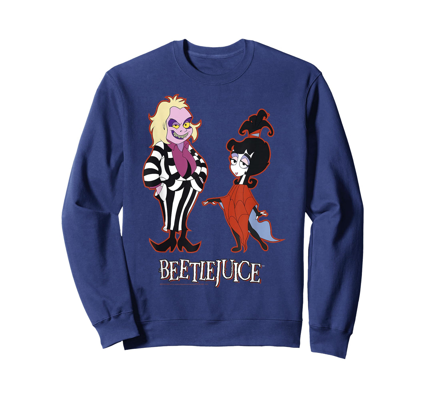 Beetlejuice Red Outline Beetlejuice and Lydia Cartoon T-Shirt
