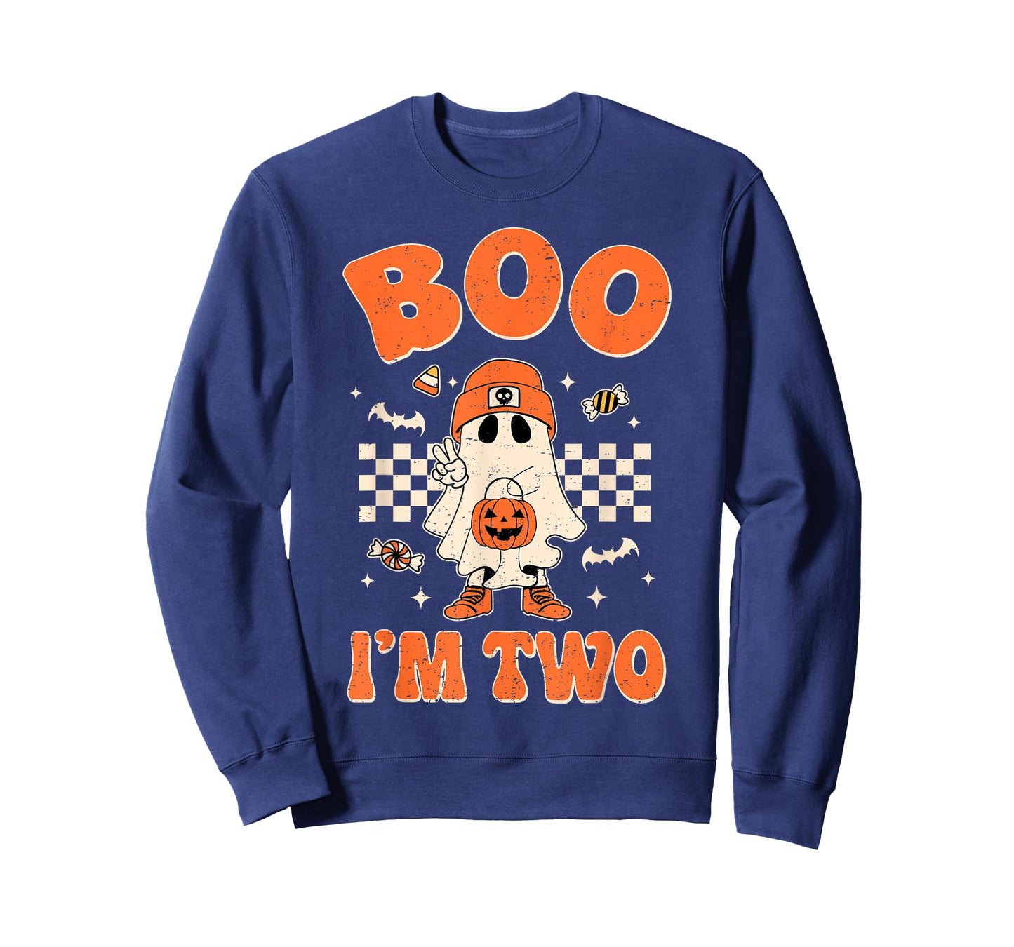 Boo I'm Two Years Old Birthday Kid Boy Retro Ghost Halloween T-Shirt
