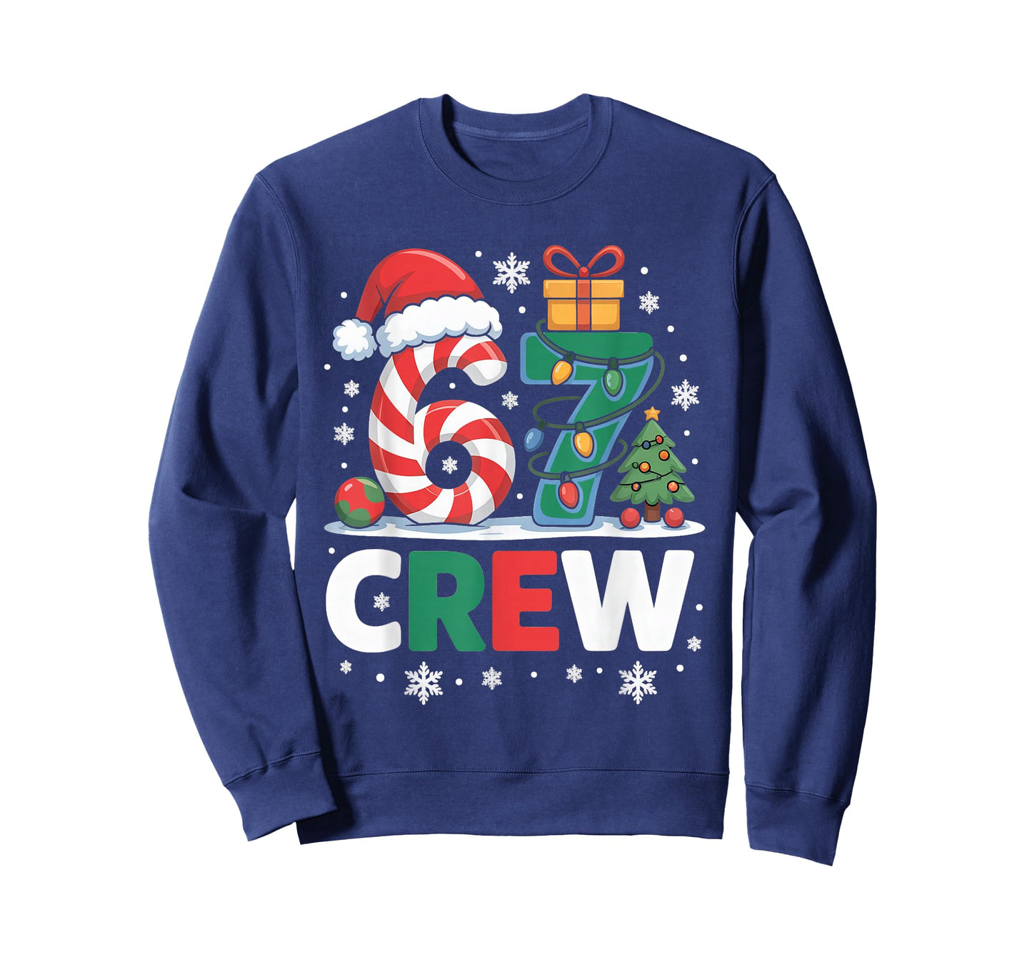 Christmas 67 Crew Brainrot Candy Cane Lights T-Shirt
