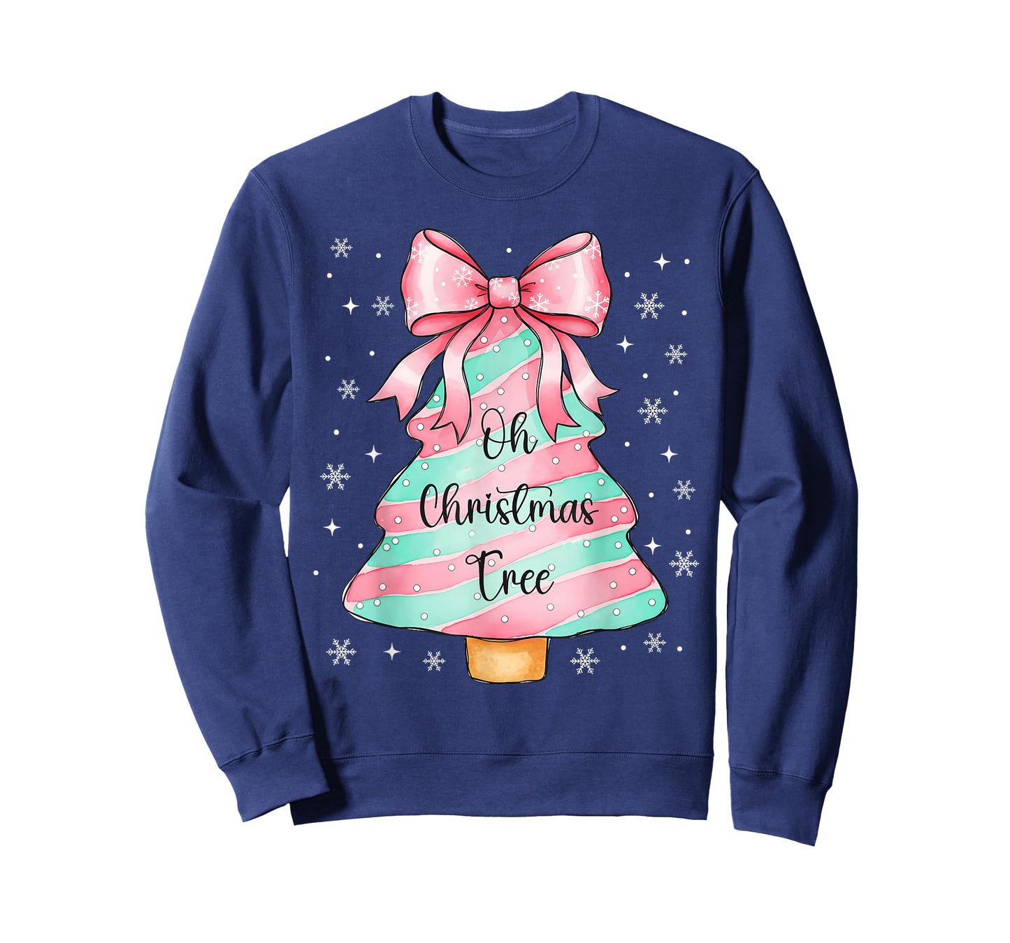 Cute Christmas Tree Cake Shirt Lovers Xmas Women Girls T-Shirt