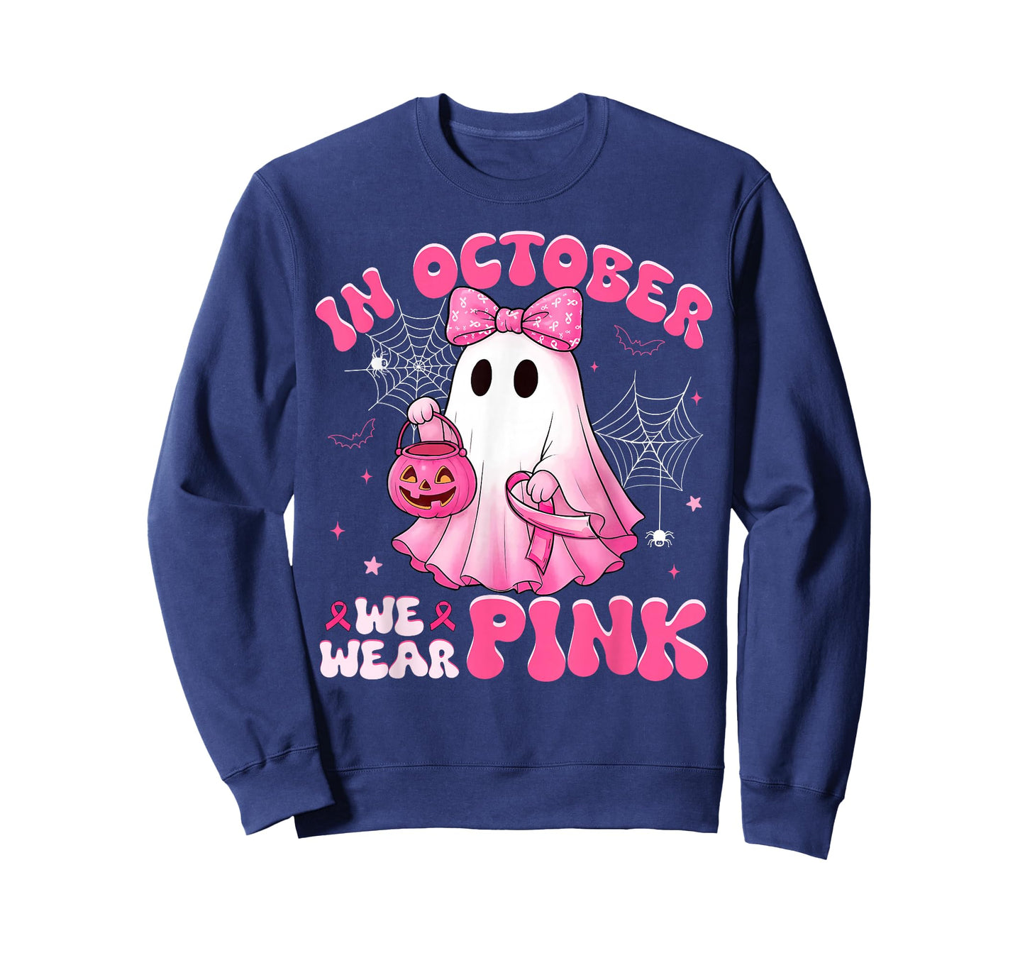 Halloween in October We Wear Pink Breast Cancer Awareness T-Shirt