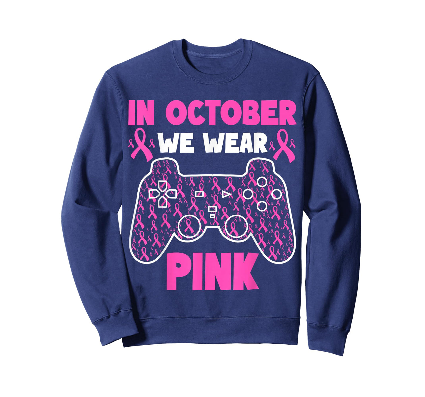 in October We Wear Pink Breast Cancer Gaming Kids Boys Youth T-Shirt