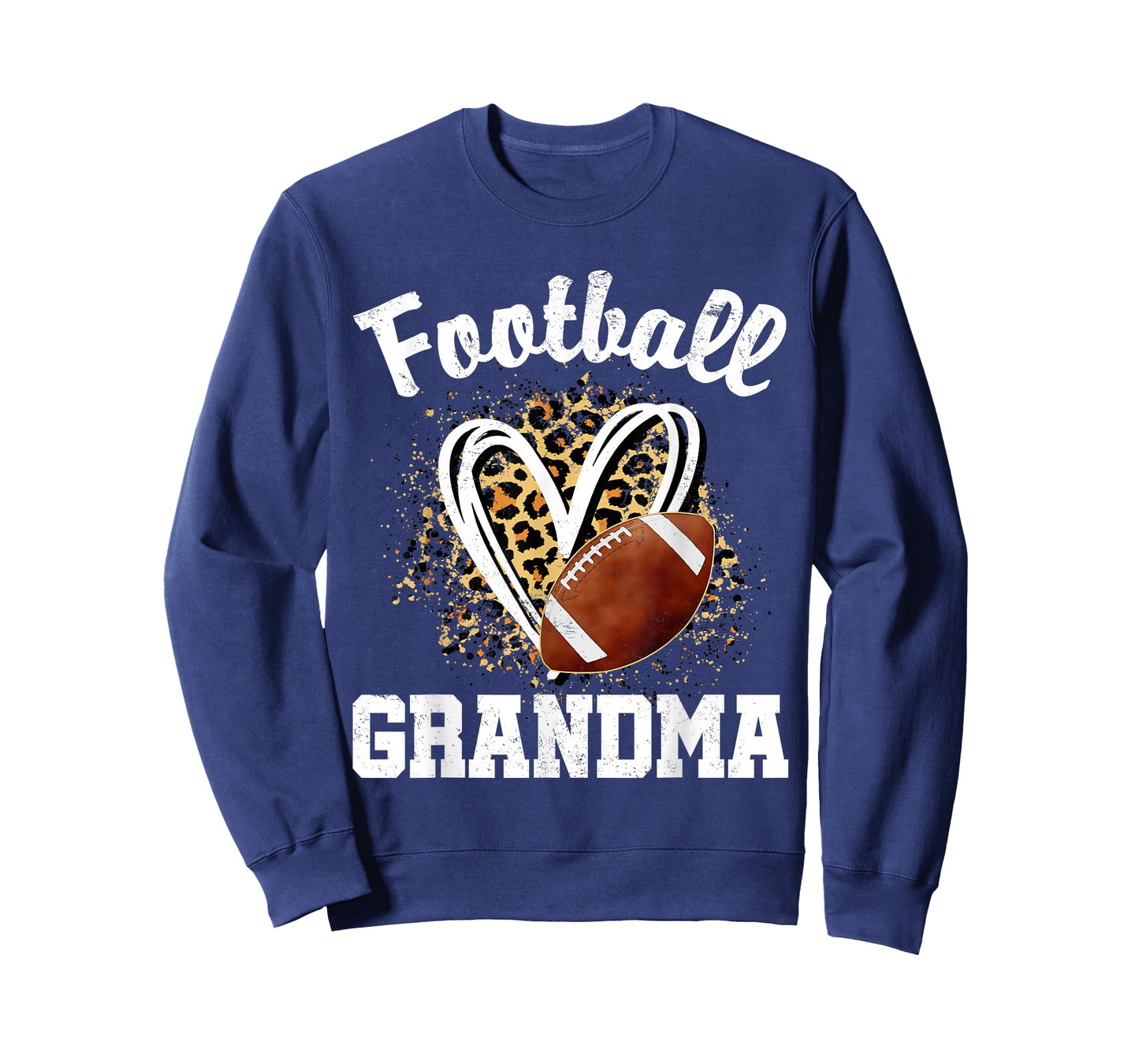 Football Grandma Leopard Heart T-Shirt