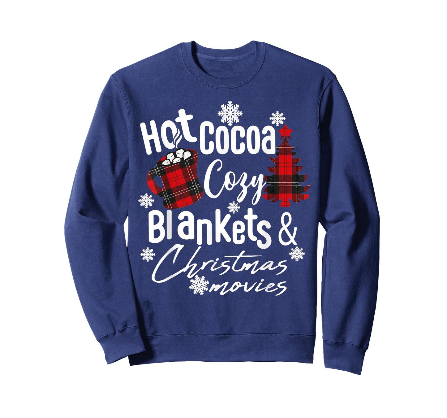 Hot Cocoa Warm Blankets and Christmas Movies Christmas tree T-Shirt