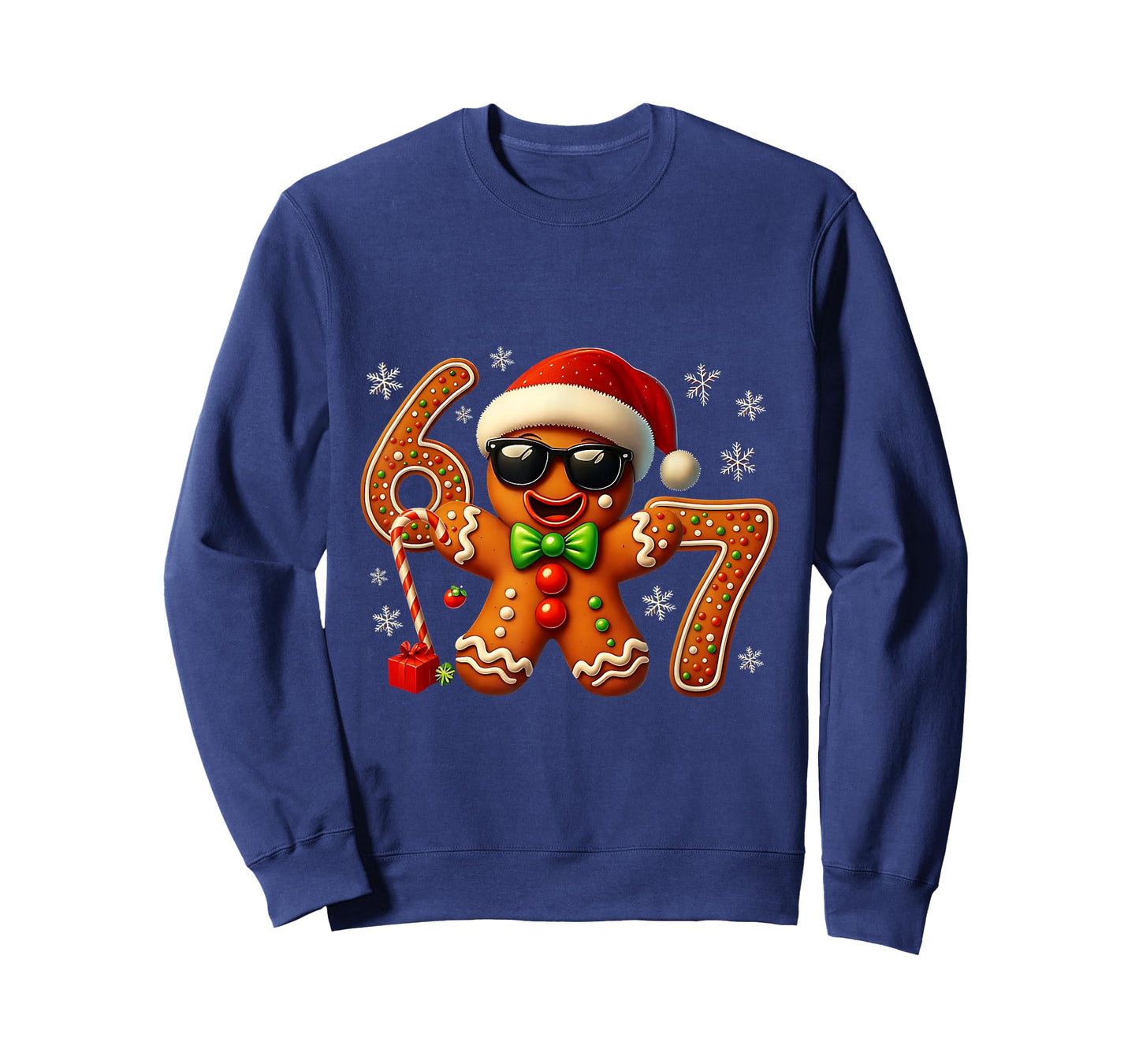 Six Seven 6 7 Meme Gingerbread Christmas Baking Men Women T-Shirt