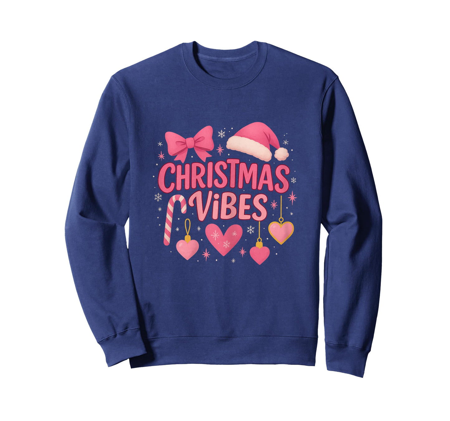 Christmas Vibes Women Candy Cane Holiday Girls T-Shirt