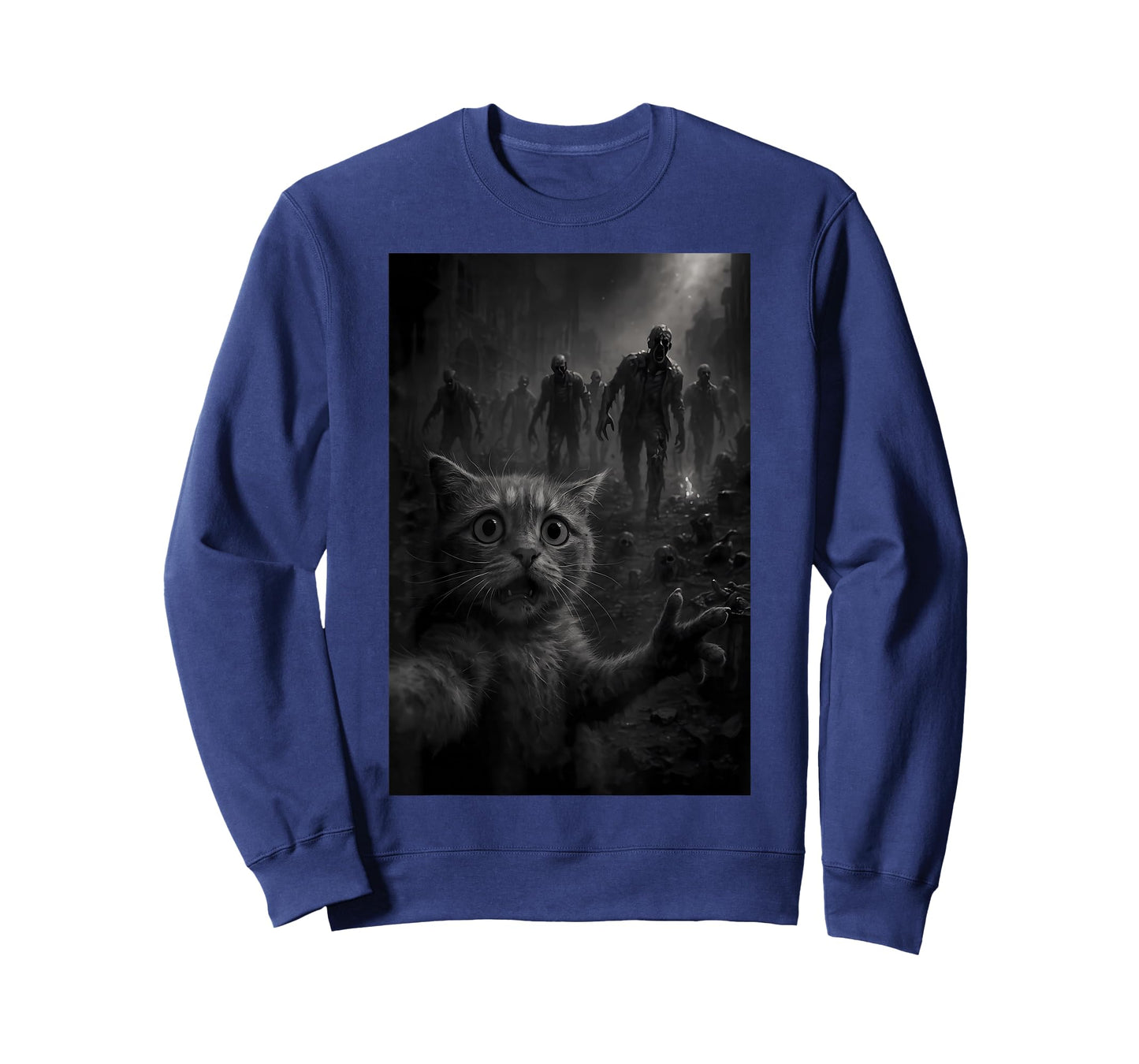 Funny Cat Selfie Top With Zombie Apocalypse T-Shirt