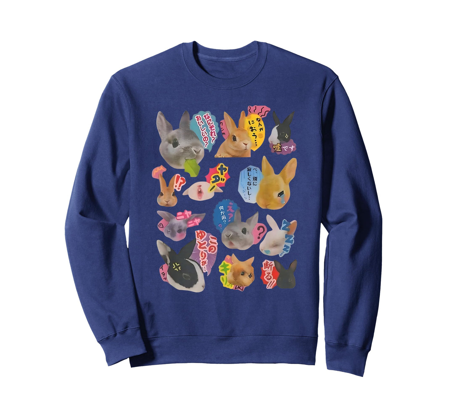 Y2K Bunny 90s Harajuku Japanese Sticker Bunny Meme Design T-Shirt